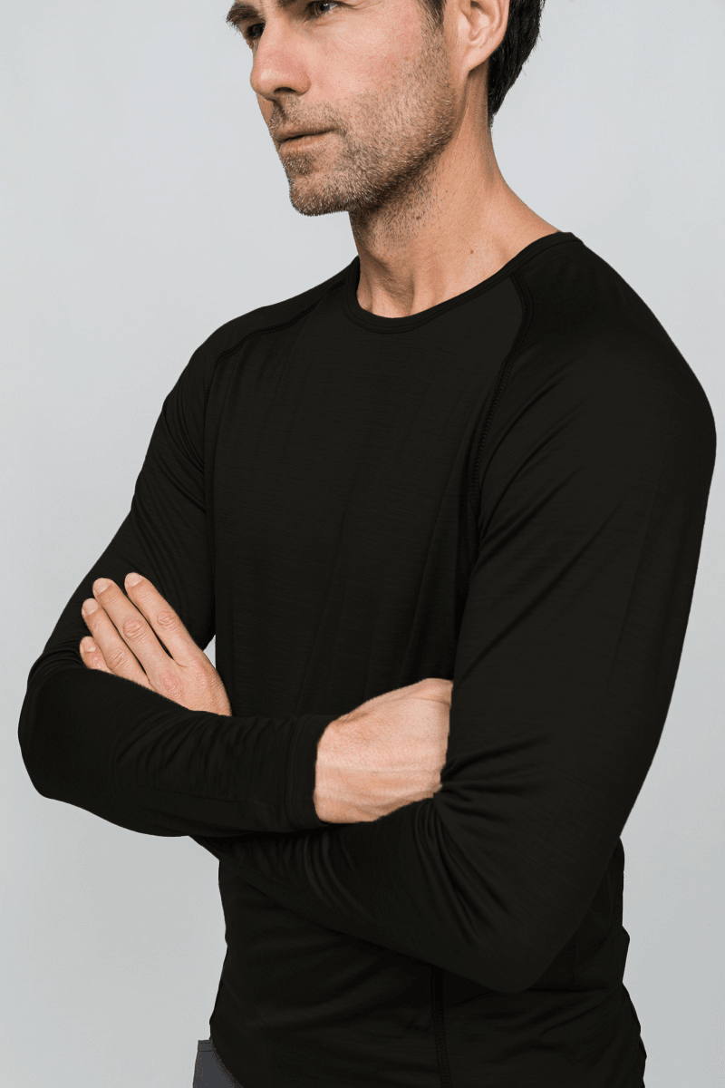 Erkek All-Season Merino Uzun Kollu T-Shirt 135 gr - Siyah