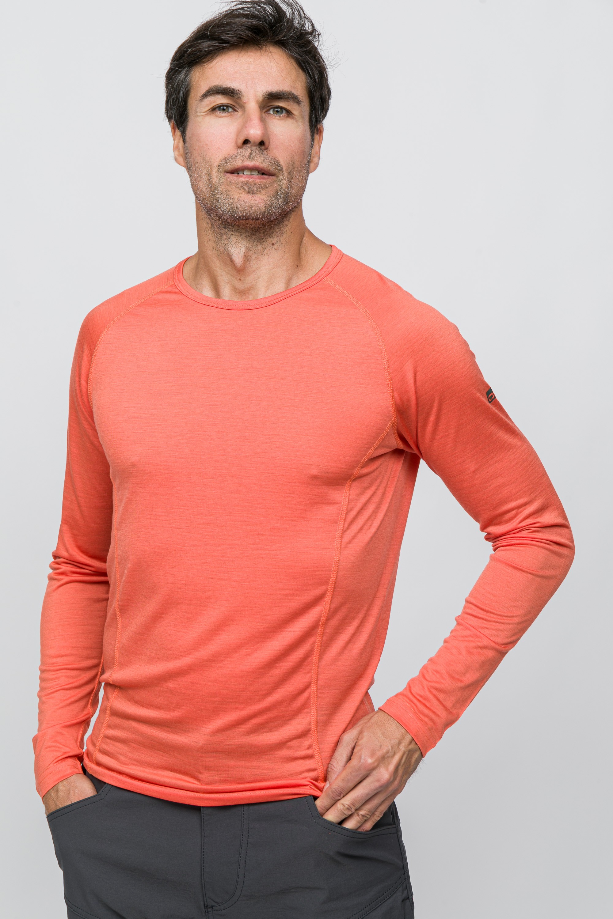 Erkek All-Season Merino Uzun Kollu T-Shirt 135 gr - Mandarin