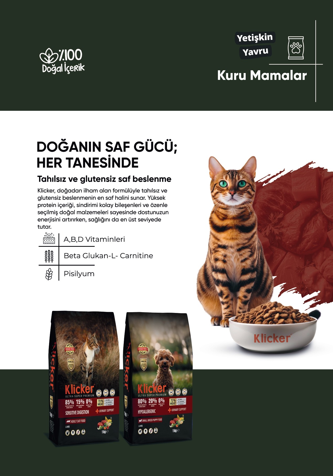 KLICKER YAVRU KEDİ KURU MAMASI TAVUKLU
