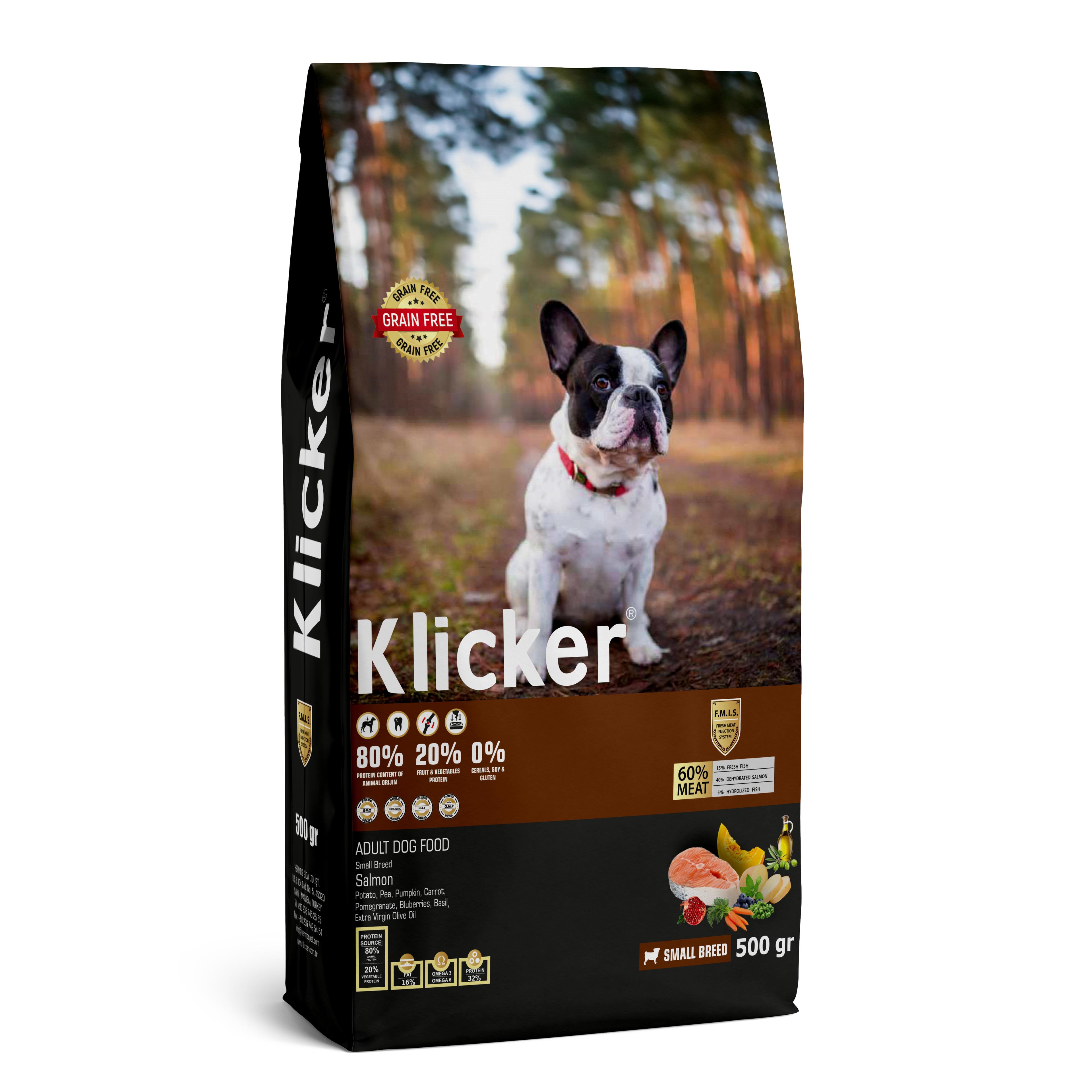 KLICKER MİNİ ORTA IRK YETİŞKİN KÖPEK KURU MAMASI SOMONLU