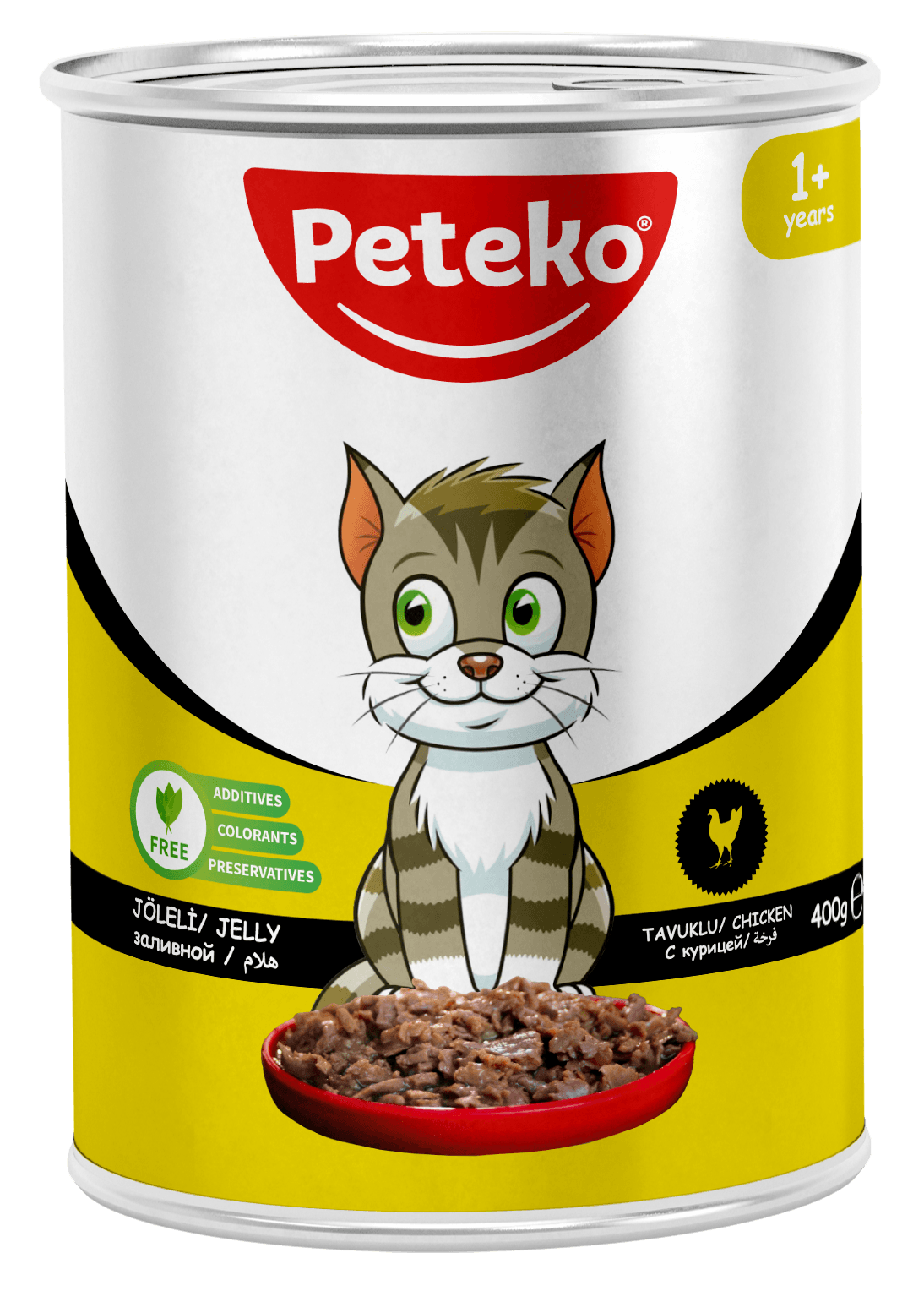 PETEKO 12 ADET JÖLELİ PARÇA ETLİ YETİŞKİN KEDİ YAŞ MAMASI TAVUKLU
