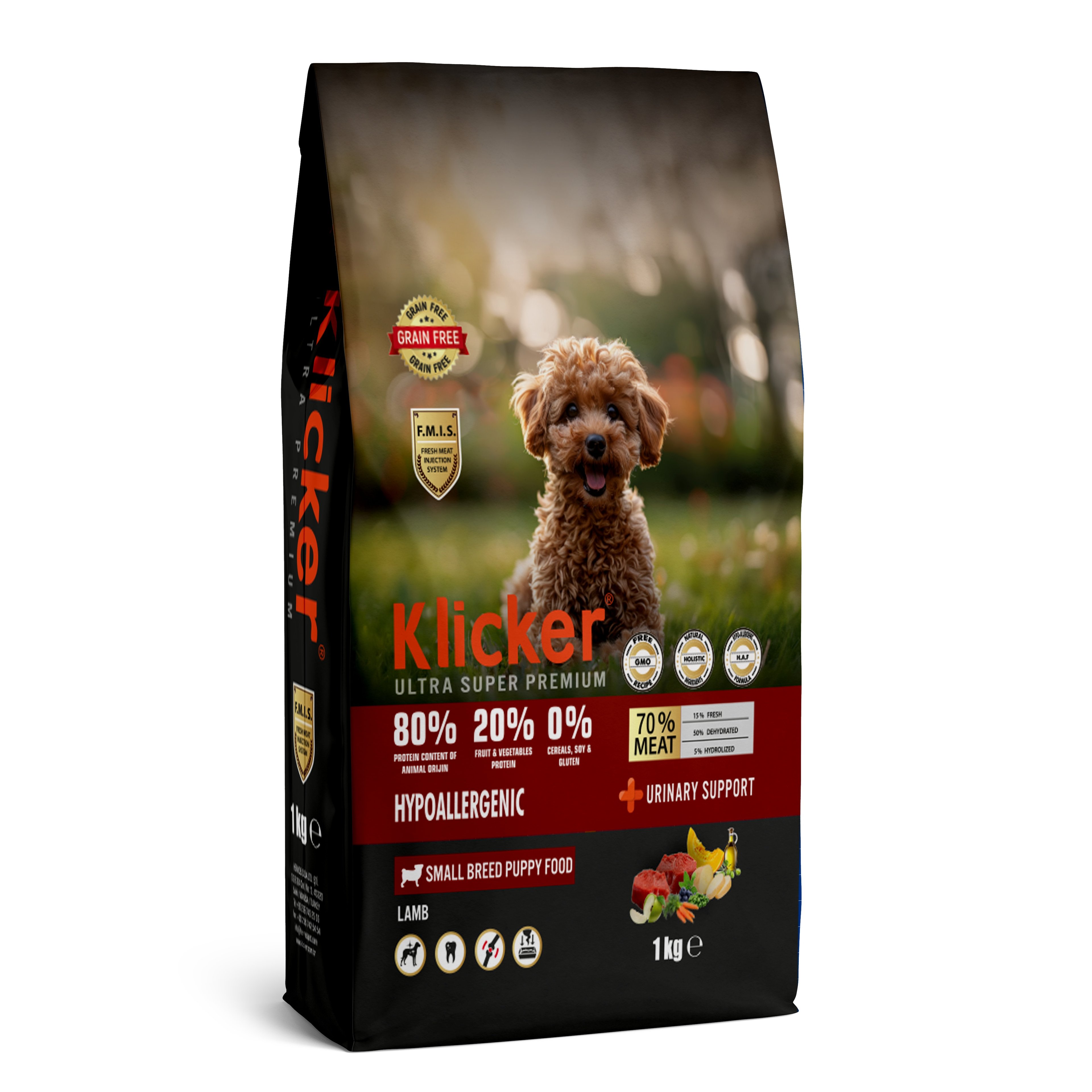 KLICKER MİNİ IRK YAVRU KÖPEK KURU MAMASI KUZULU