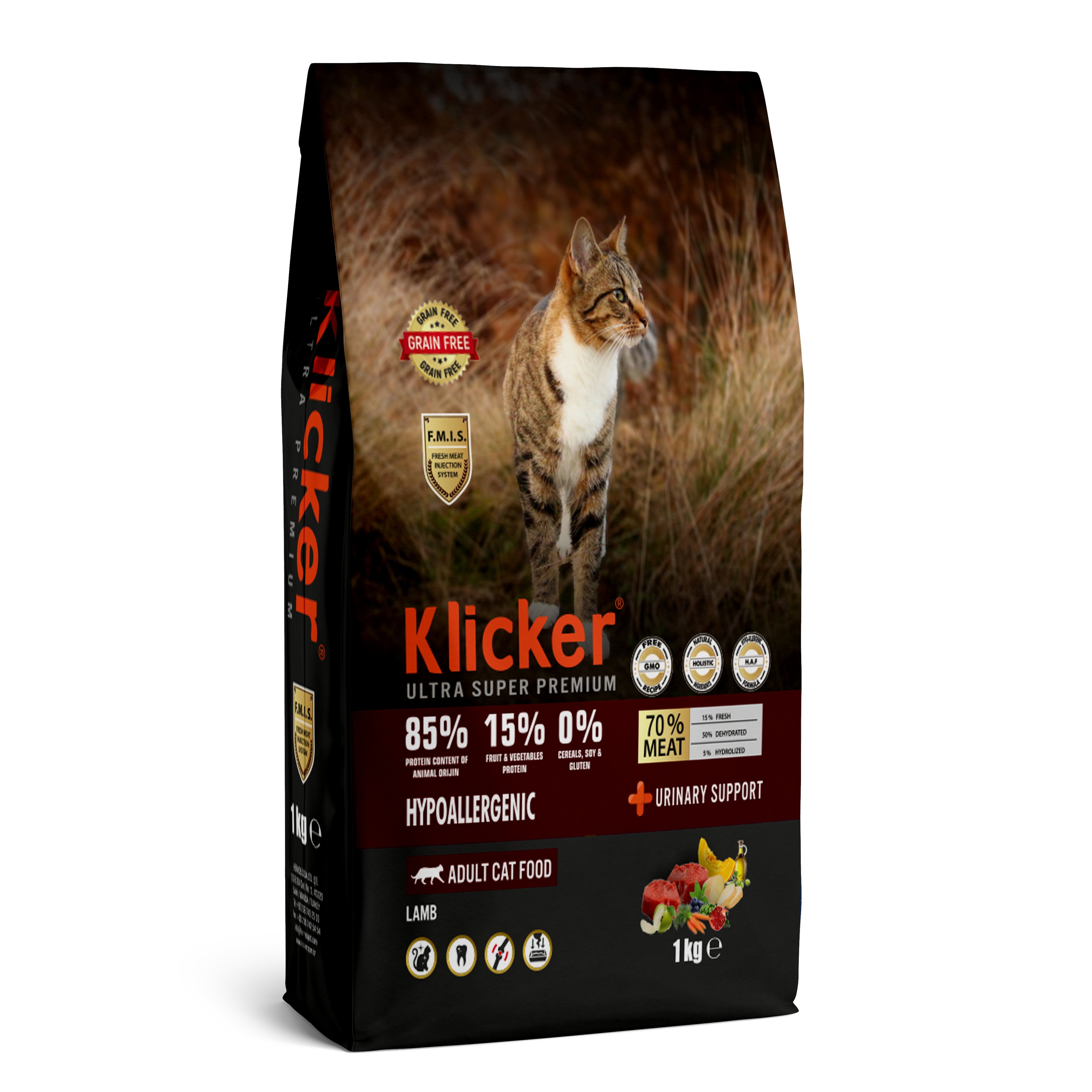 KLICKER YETİŞKİN KEDİ KURU MAMASI HYPOALLERGENIC KUZULU