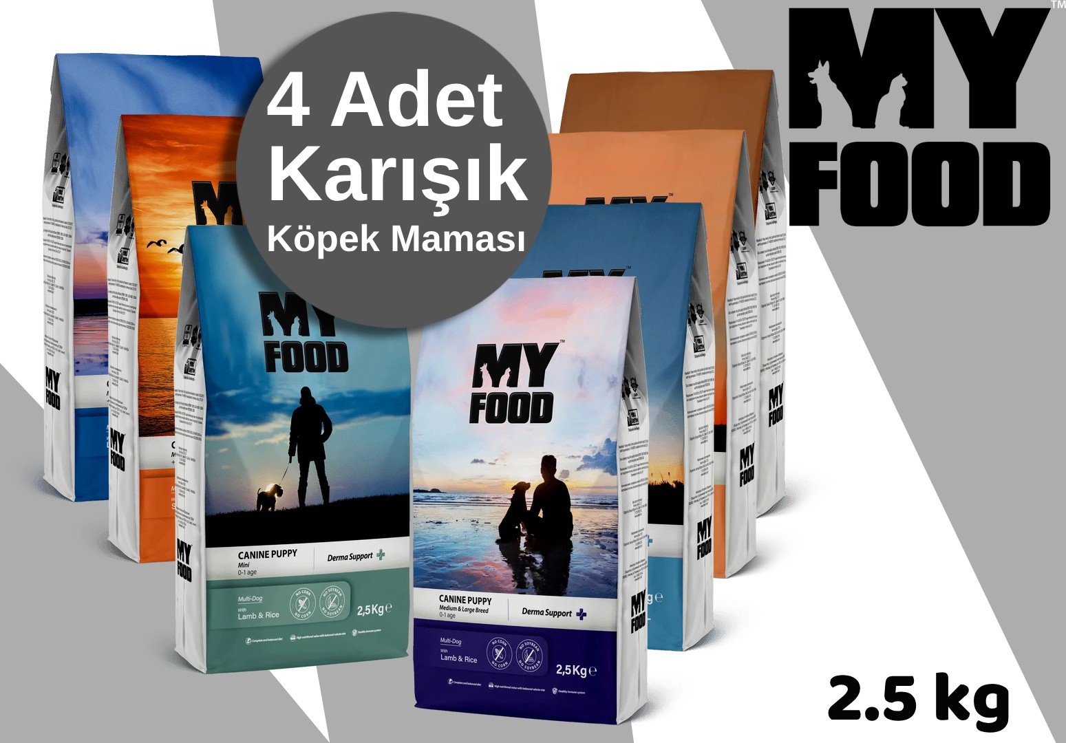 MY FOOD 2,5 KG KARIŞIK 4'LÜ KÖPEK KURU MAMASI - SON KULLANMA TARİHİ YAKLAŞMIŞTIR
