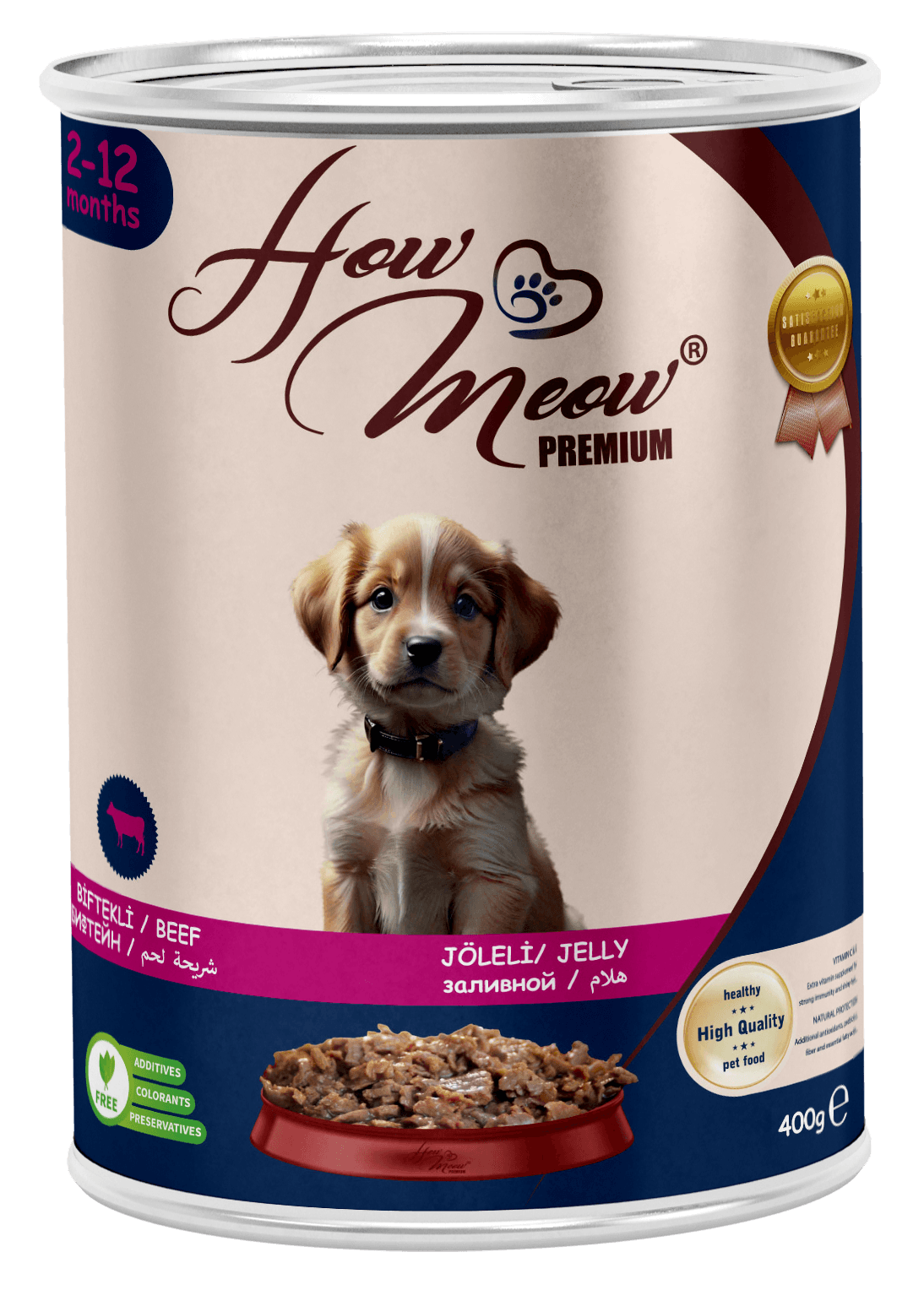 HOW MEOW 12 ADET PATE YAVRU KÖPEK YAŞ MAMASI BİFTEKLİ