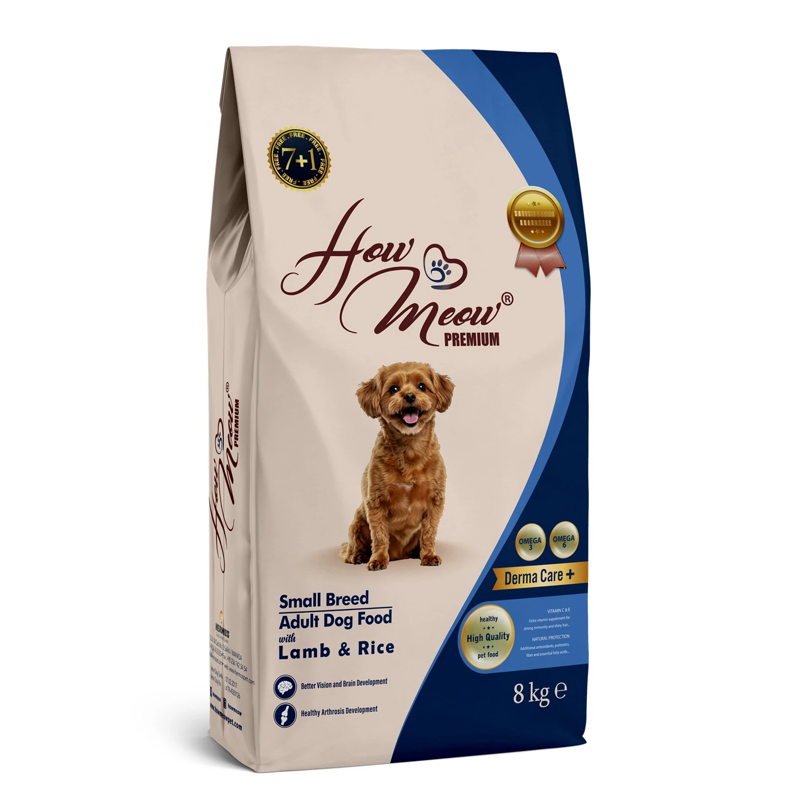 HOW MEOW YETİŞKİN KÖPEK KÜÇÜK IRK KURU MAMASI KUZULU ve PİRİNÇLİ