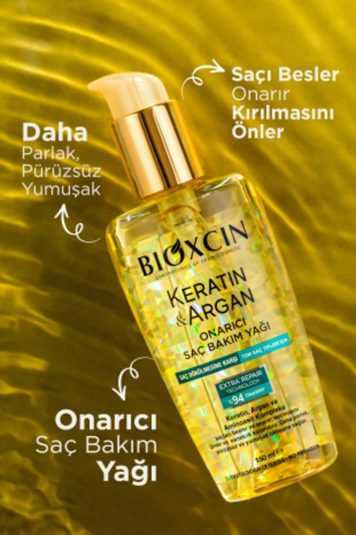 Keratin & Argan Onarıcı Saç Bakım Yağı 150 Ml - Yıpranmış Ve Hasar Görmüş Saçlar