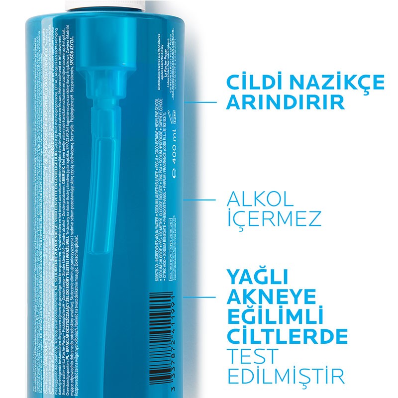 La Roche-Posay Effaclar Jel Temizleme Jeli Yağlı/Akneye Eğilim Gösteren Ciltler 400Ml