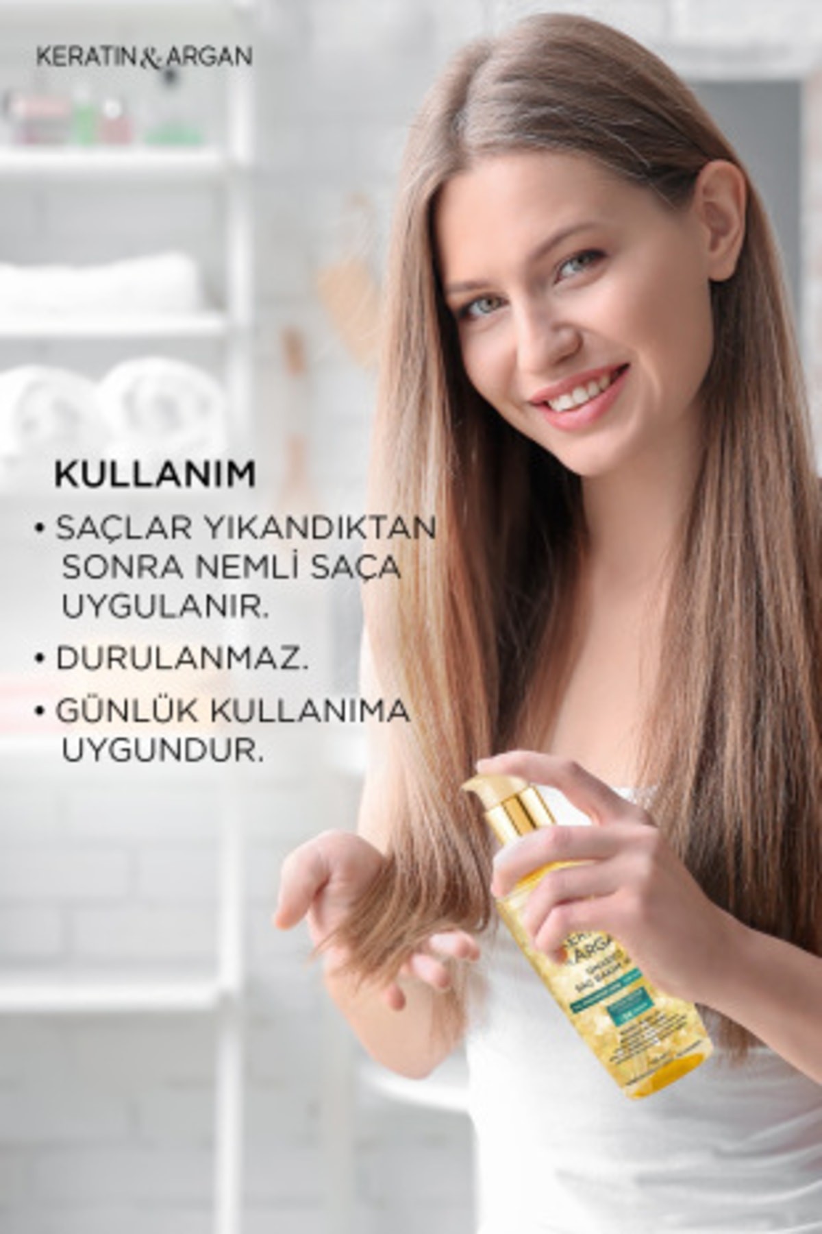 Keratin & Argan Onarıcı Saç Bakım Yağı 150 Ml - Yıpranmış Ve Hasar Görmüş Saçlar