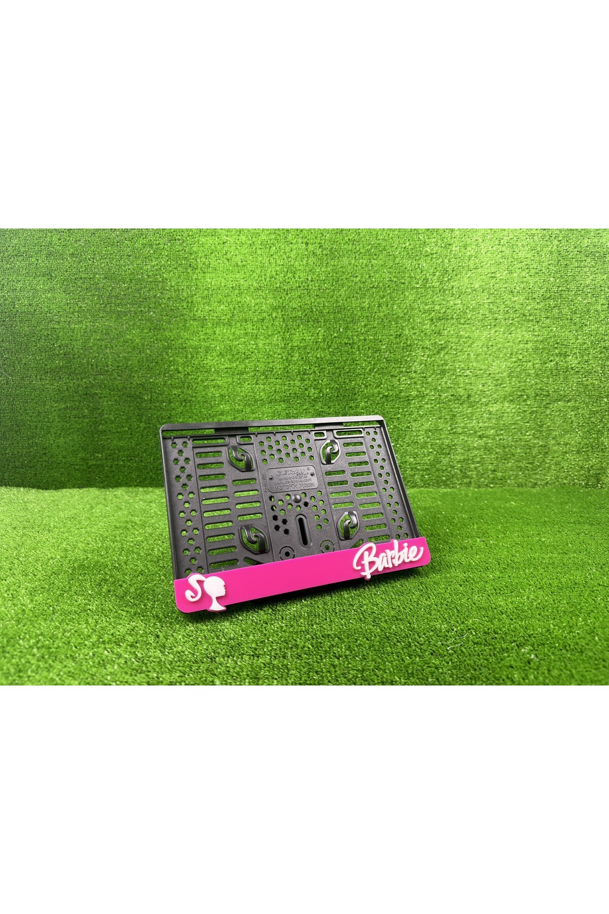 BARBİE PEMBE MOTOR 3D KABARTMALI PLEKSİ PLAKALIĞI - 2