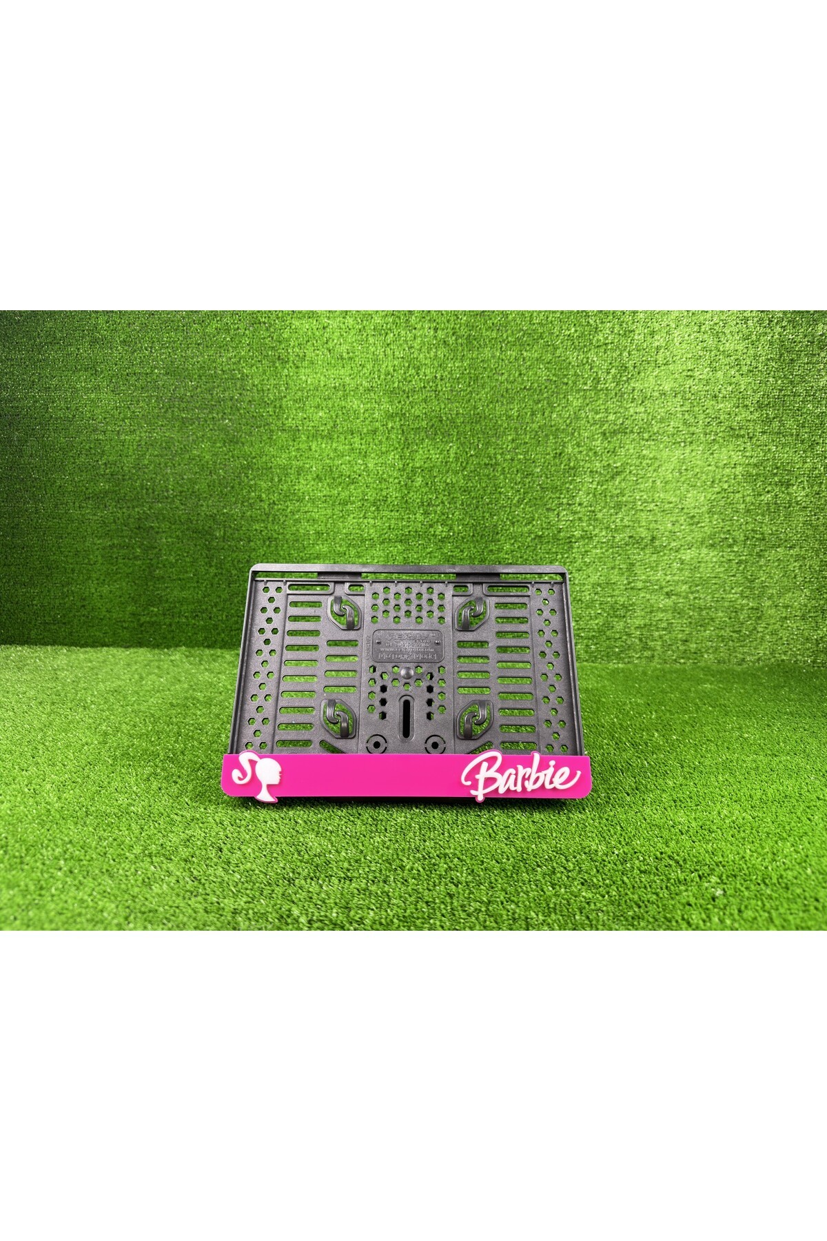 BARBİE PEMBE MOTOR 3D KABARTMALI PLEKSİ PLAKALIĞI - 2