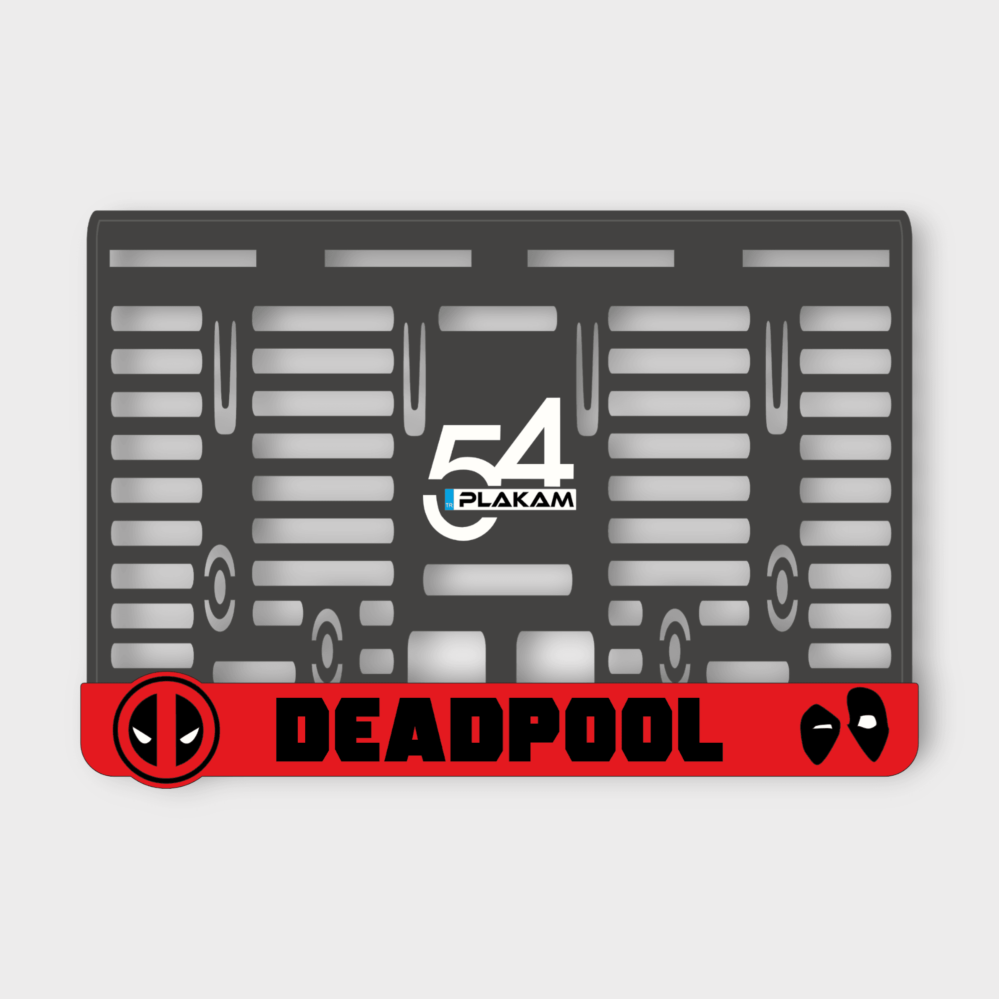 DEADPOOL 3D KABARTMALI PLEKSİ MOTOR PLAKALIĞI - 1