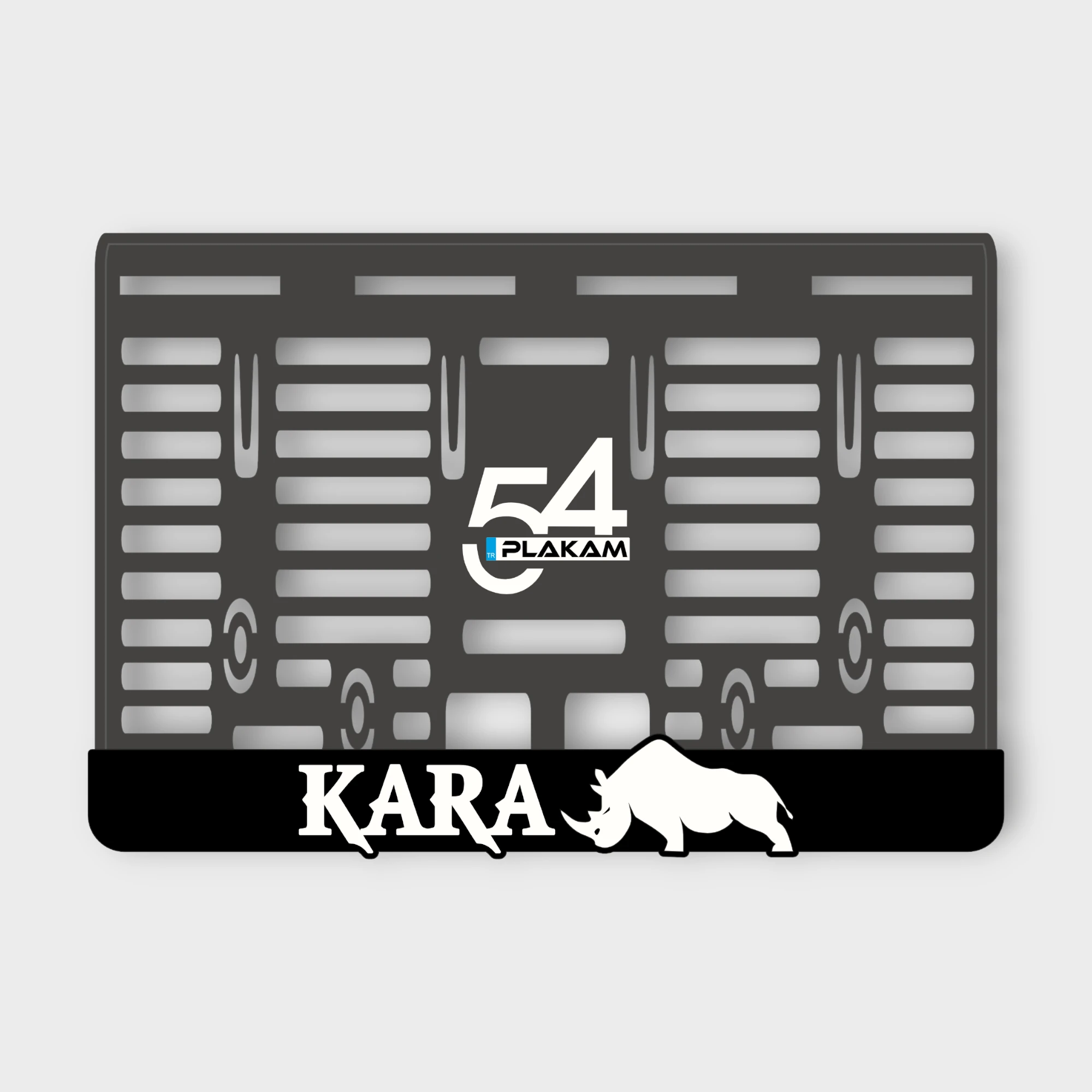KARA GERGADAN 3D KABARTMALI PLEKSİ MOTOR PLAKALIĞI -1