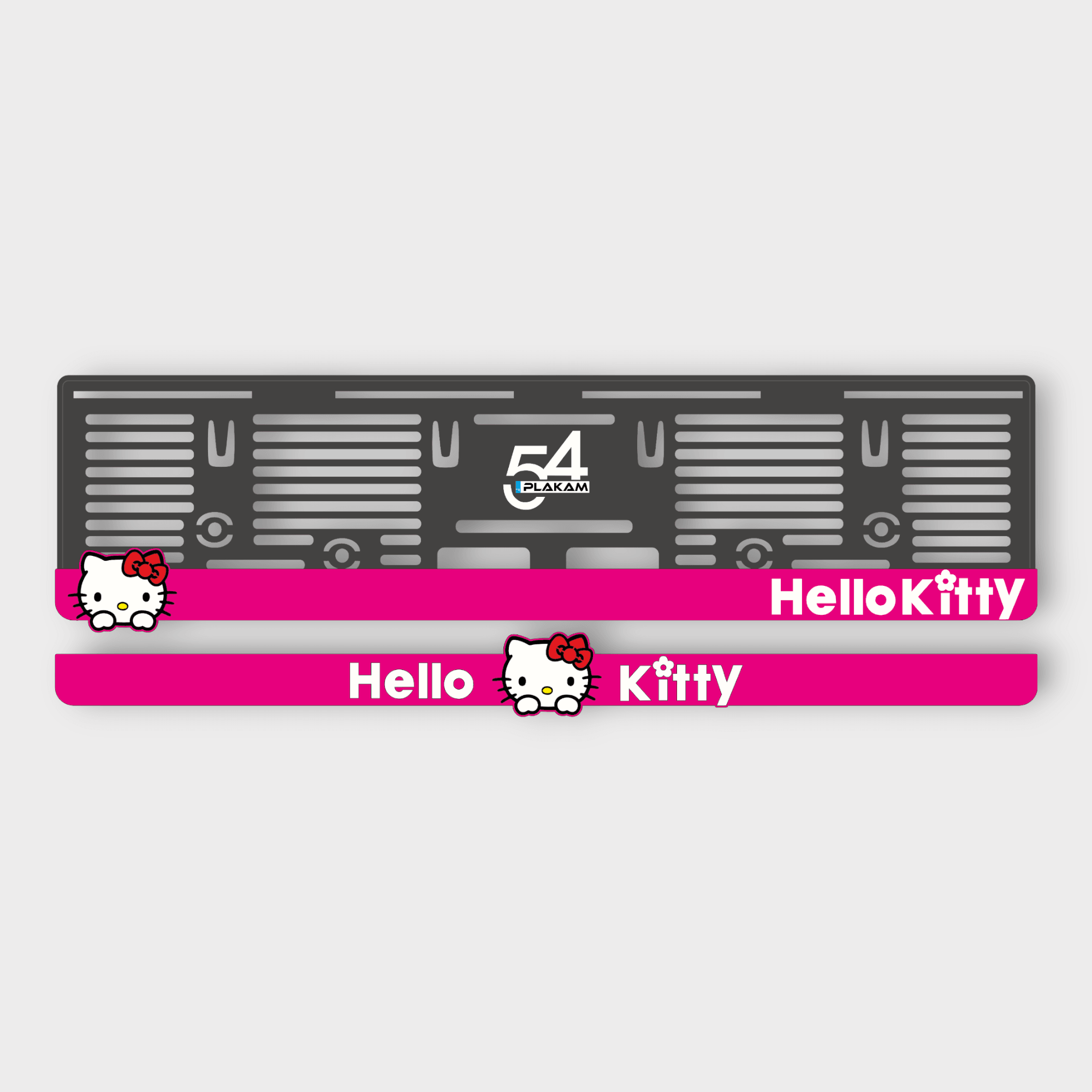 HELLO KİTTY PEMBE 3D KABARTMALI PLEKSİ ARABA PLAKALIĞI