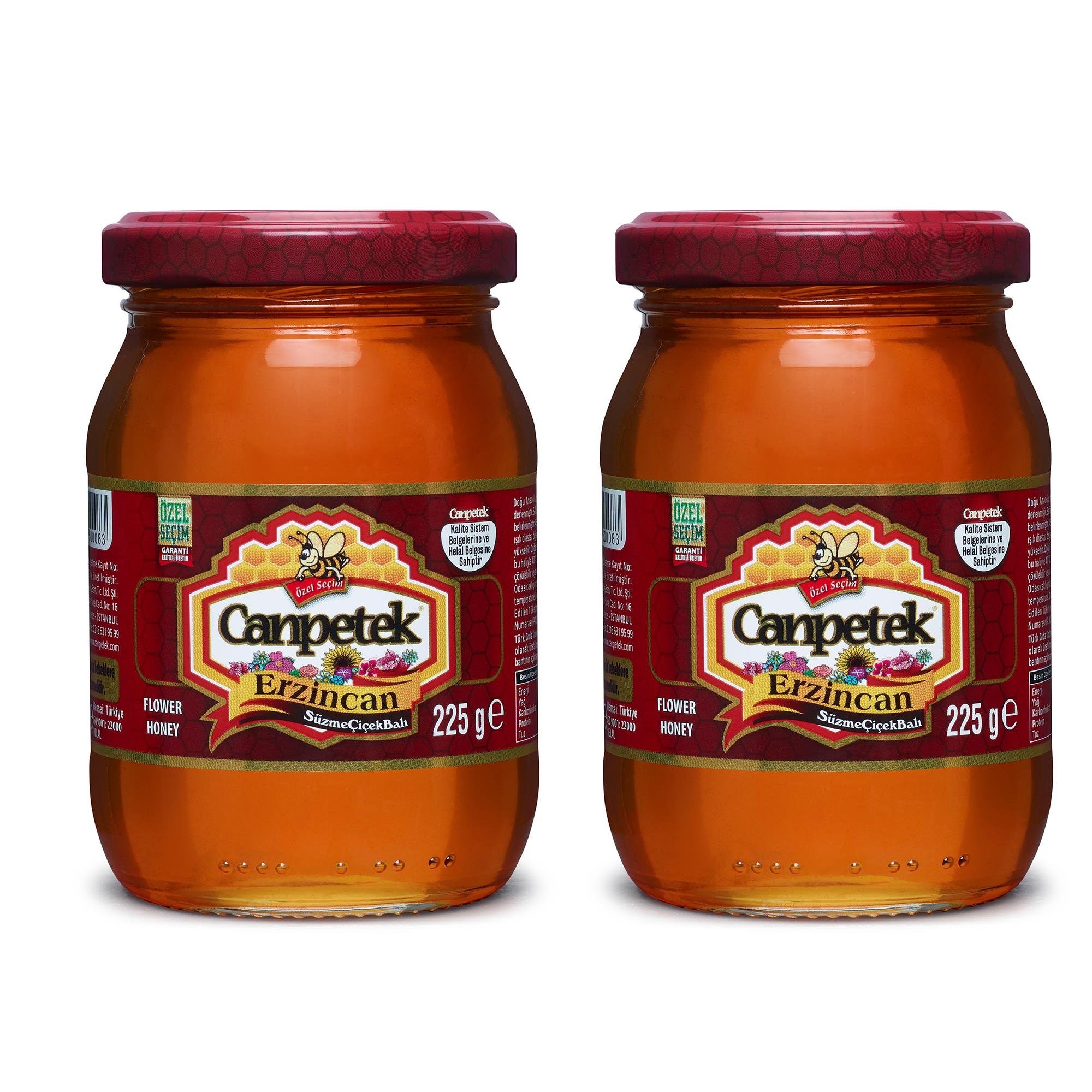 Canpetek Süzme Çiçek Balı Kavanoz 225G x 2 Adet
