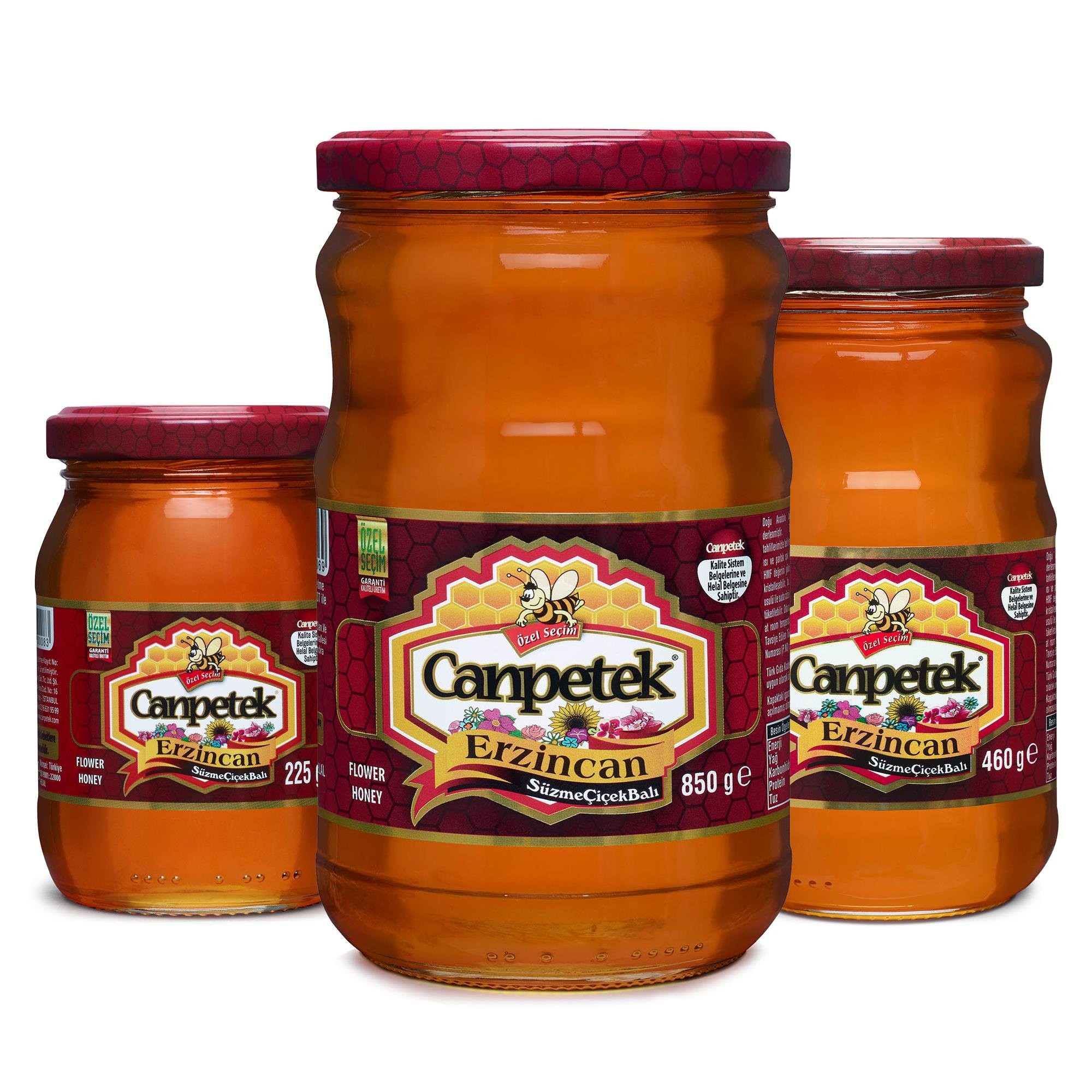 Canpetek Avantajlı Bal Seti 850g + 460g + 225g Süzme Çiçek Balı