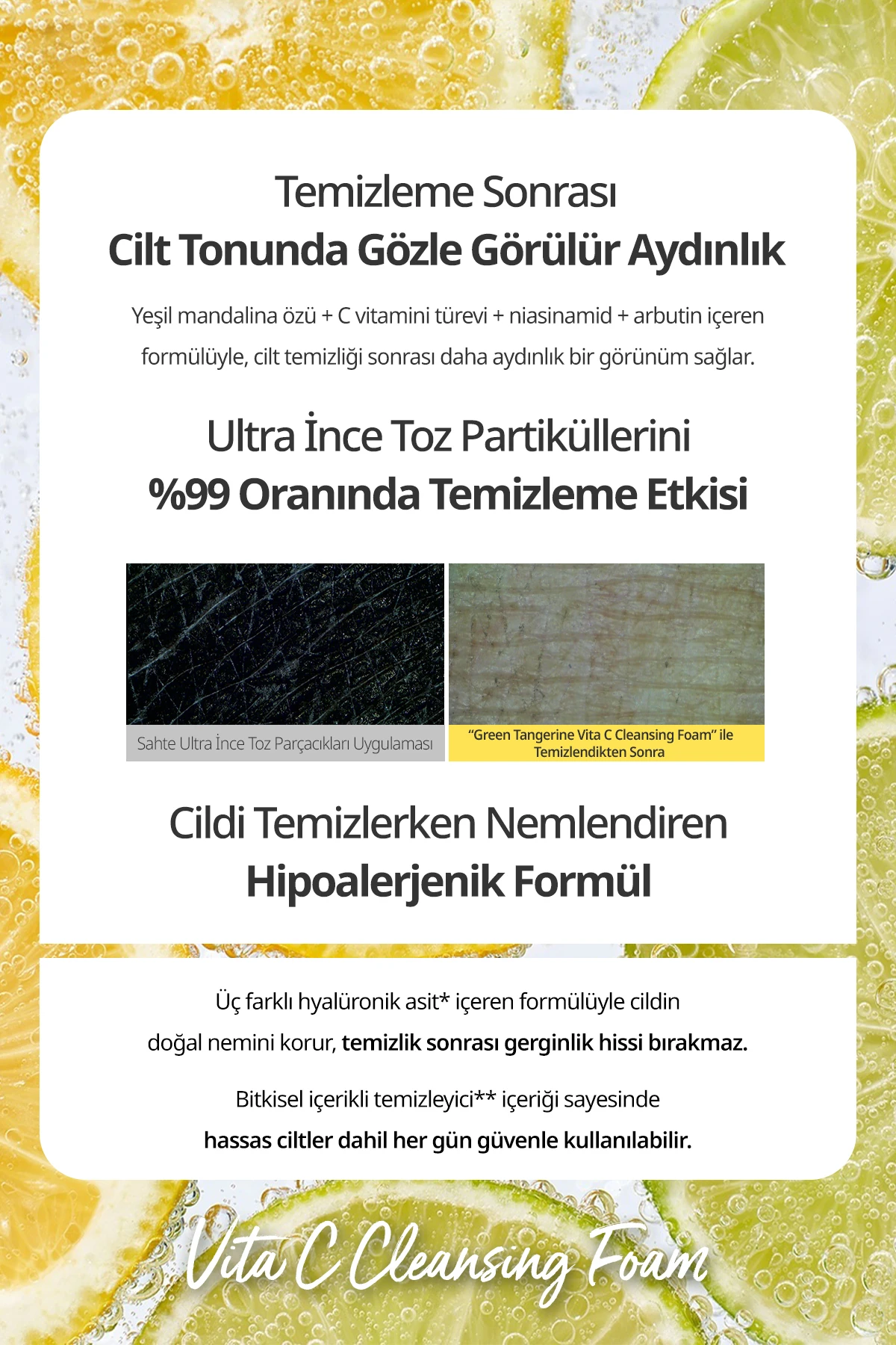 Cilde Aydınlık Görünüm Sunan Temizleme Köpüğü GOODAL Green Tangerine Vita C Cleansing Foam