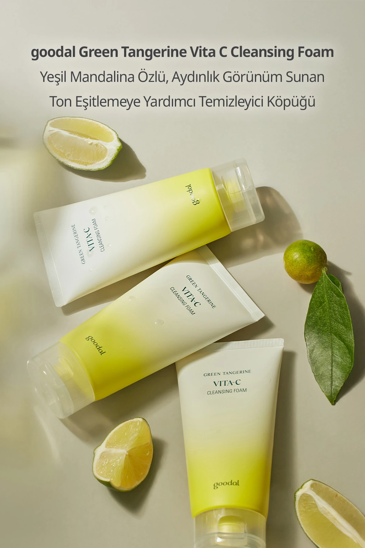Cilde Aydınlık Görünüm Sunan Temizleme Köpüğü GOODAL Green Tangerine Vita C Cleansing Foam