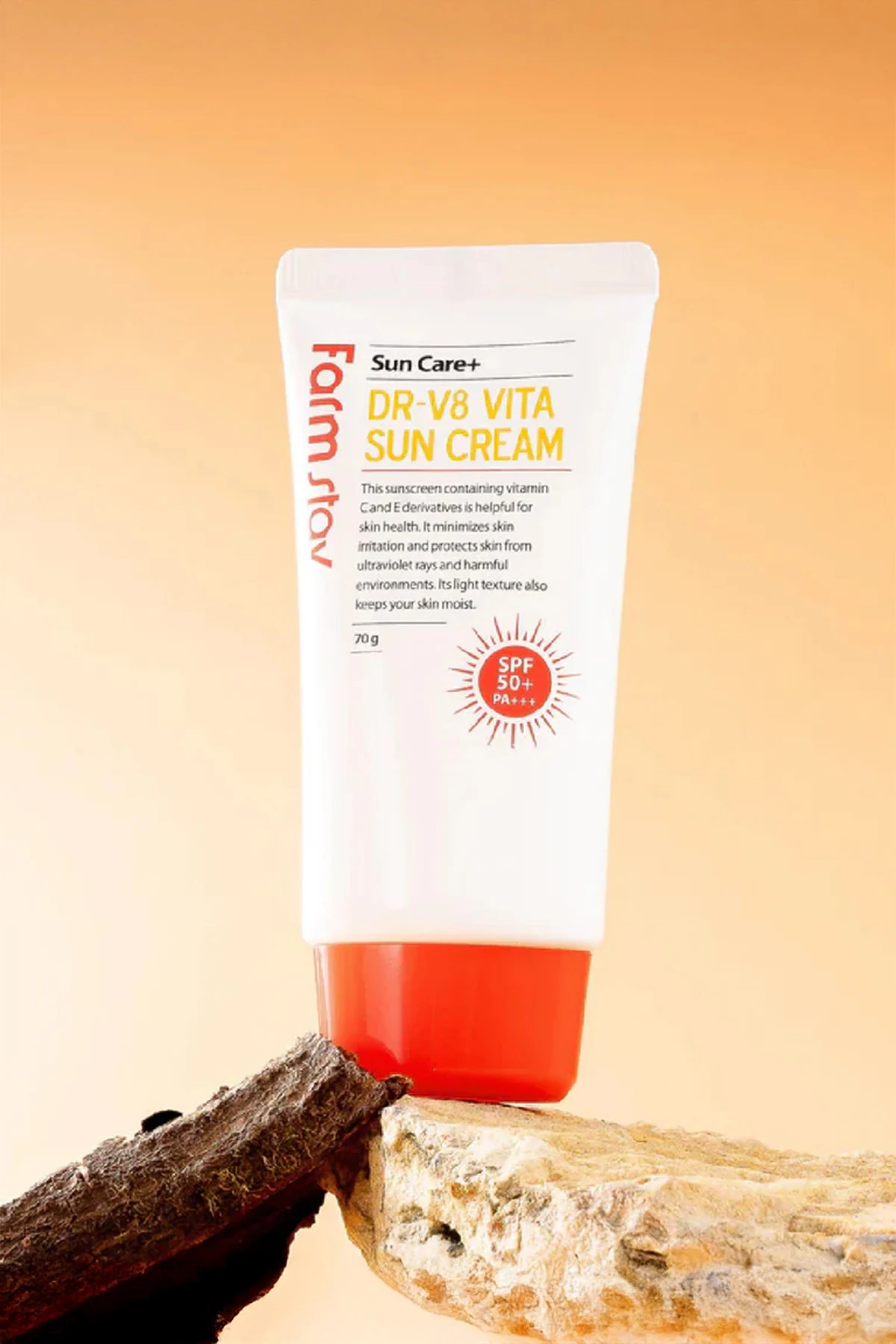 Farmstay DR-V8 Vita Güneş Kremi SPF 50+ PA+++ | Vitamin C&E İçerikli | Yağsız Hafif Dokulu 70g