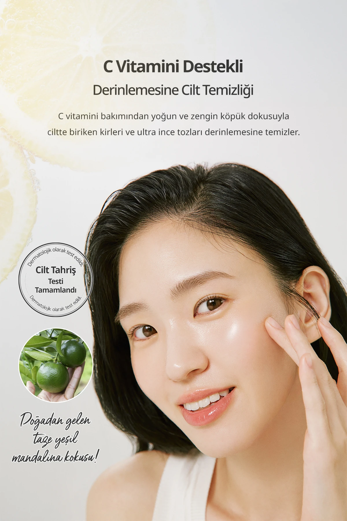Cilde Aydınlık Görünüm Sunan Temizleme Köpüğü GOODAL Green Tangerine Vita C Cleansing Foam