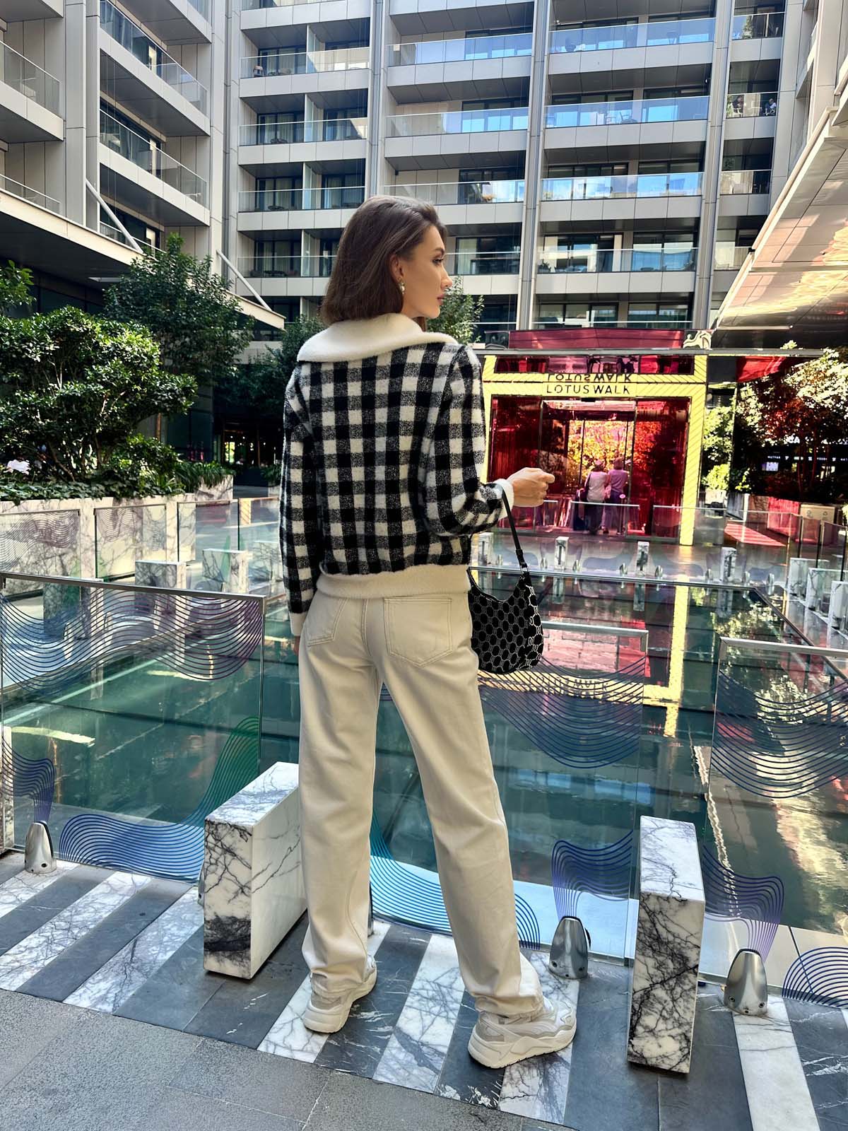 Angora Kareli Fermuarlı Hırka