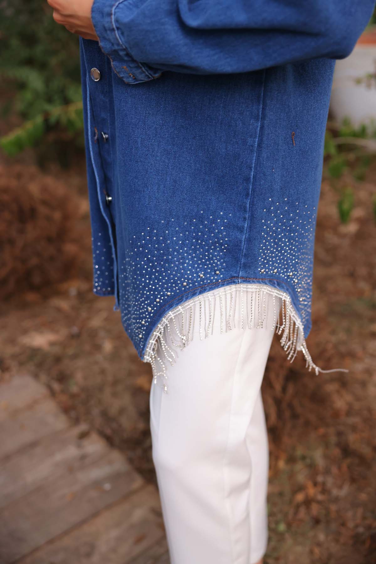 Kot Göğüs Cepli Etek Toru Püsküllü Hırka