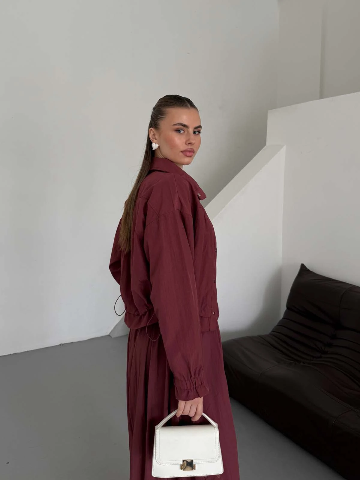 Çıtçıtlı  Büzgülü Kısa Mont