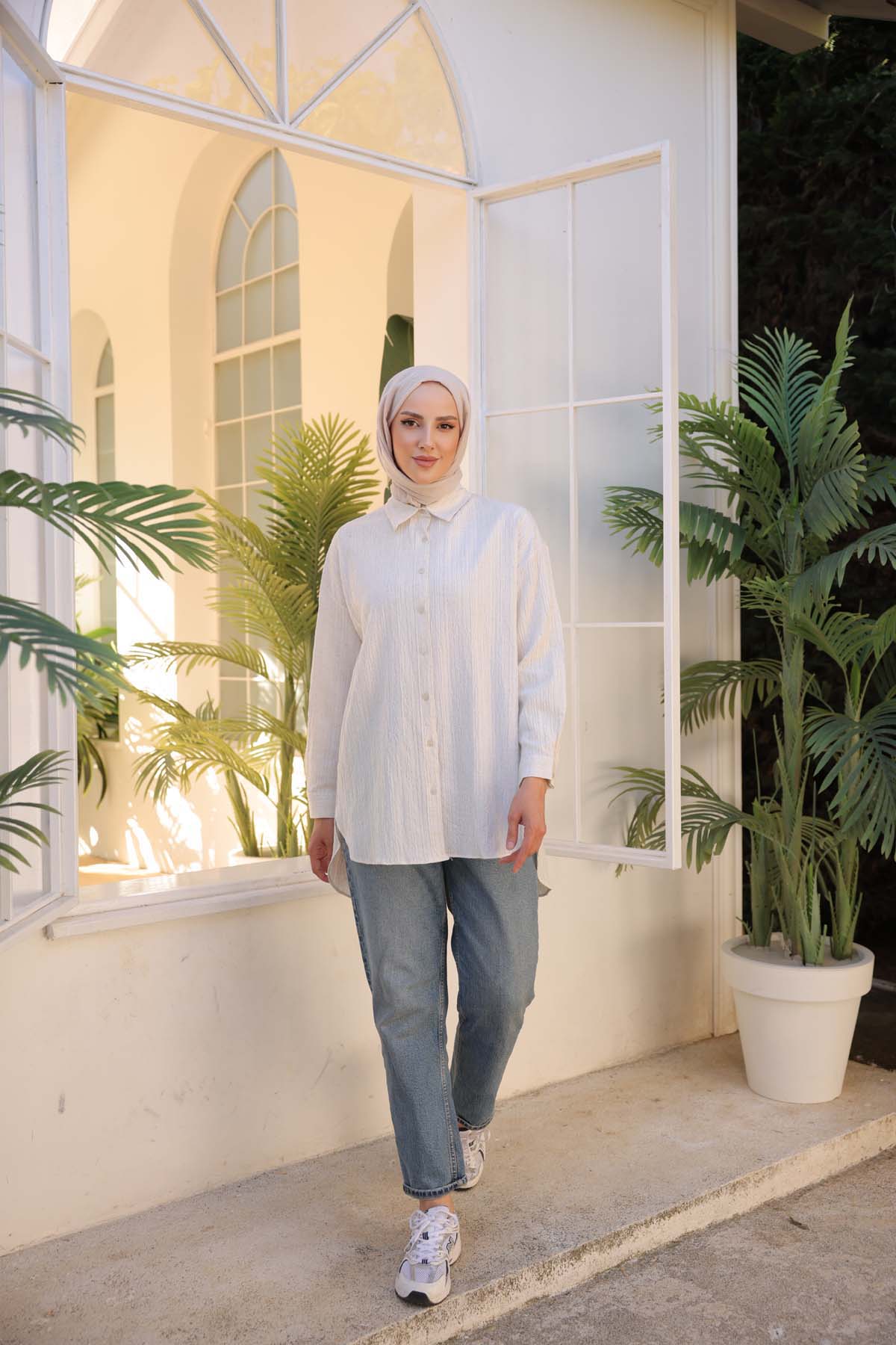 Klasik Dokuma Uzun Kollu Gömlek