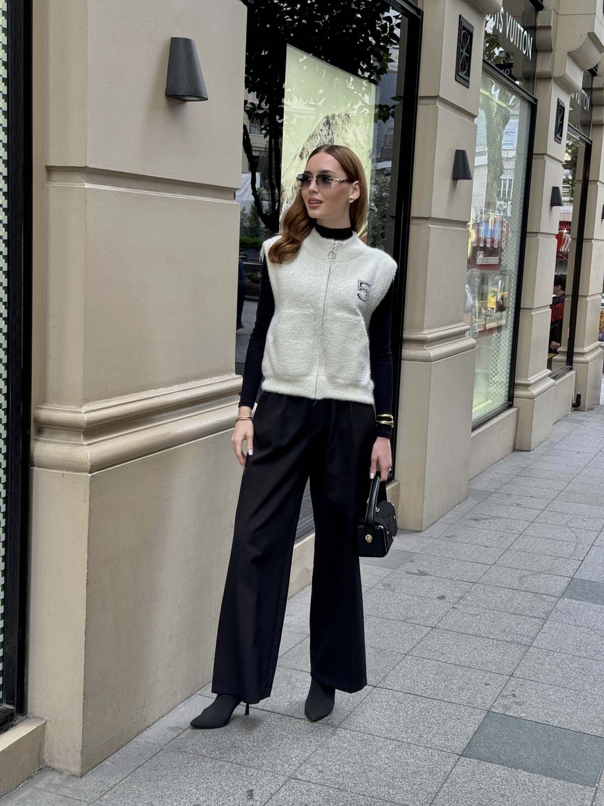 Angora Fermuarlı Yelek