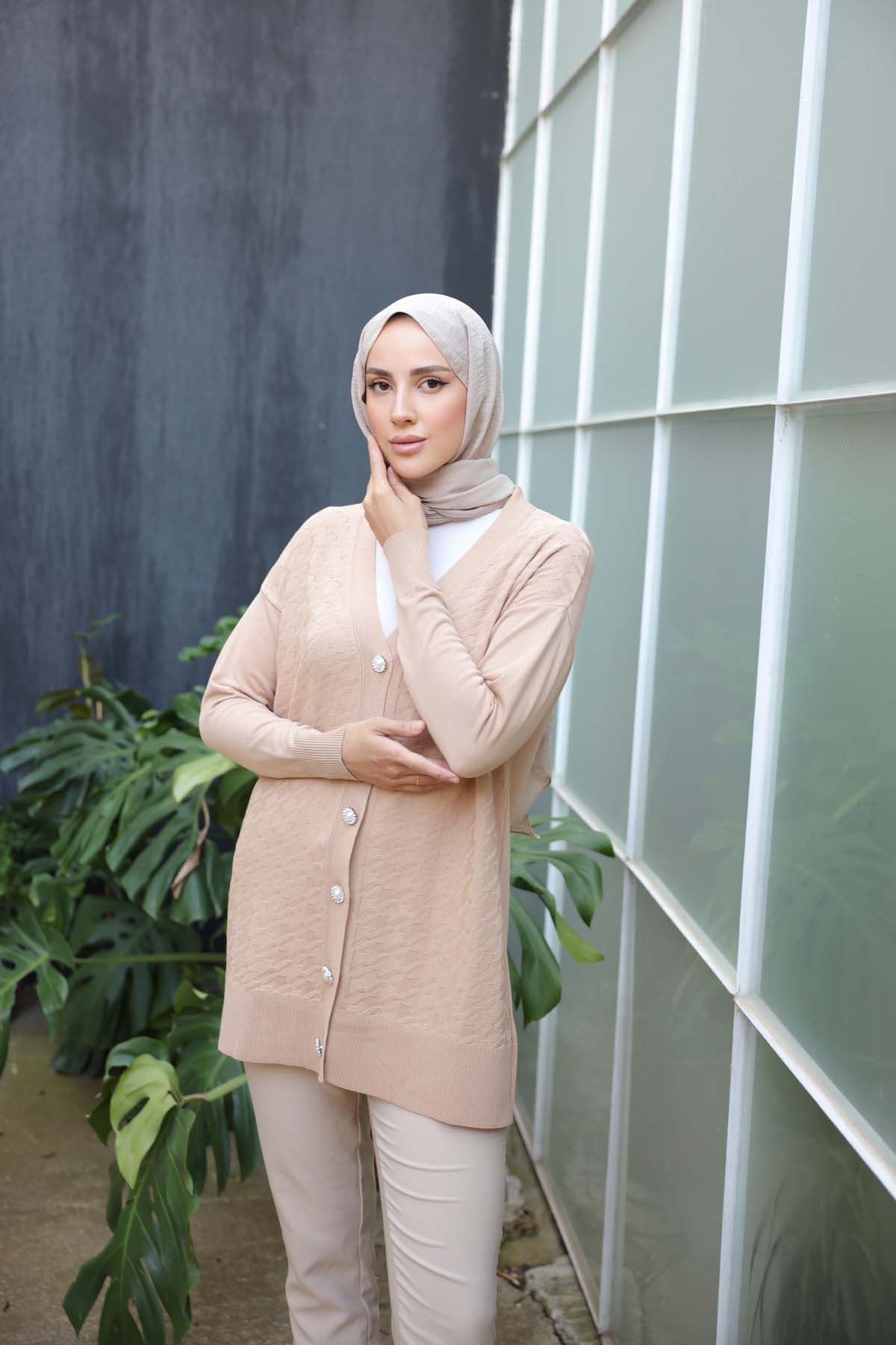 Merserize KazAyağı Desenli Ceket