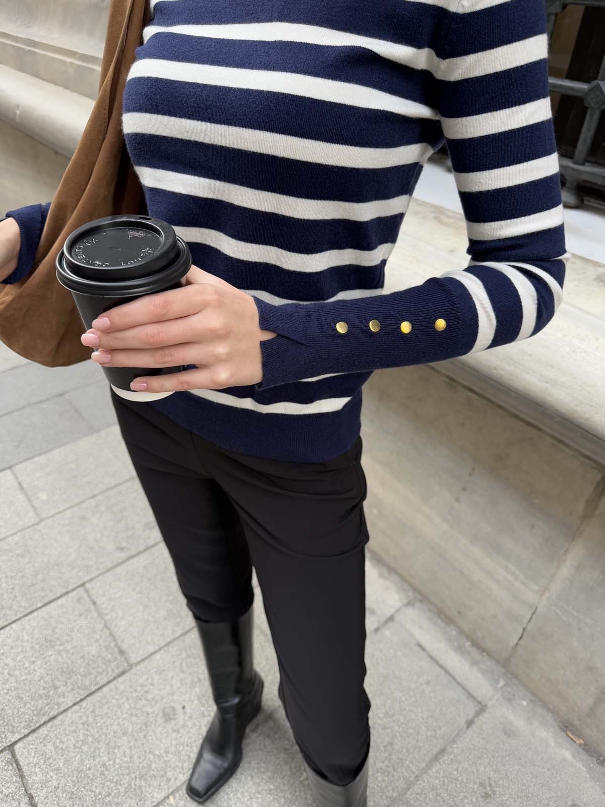 Korspan Çizgili  Simit Yaka  Basic  Kazak