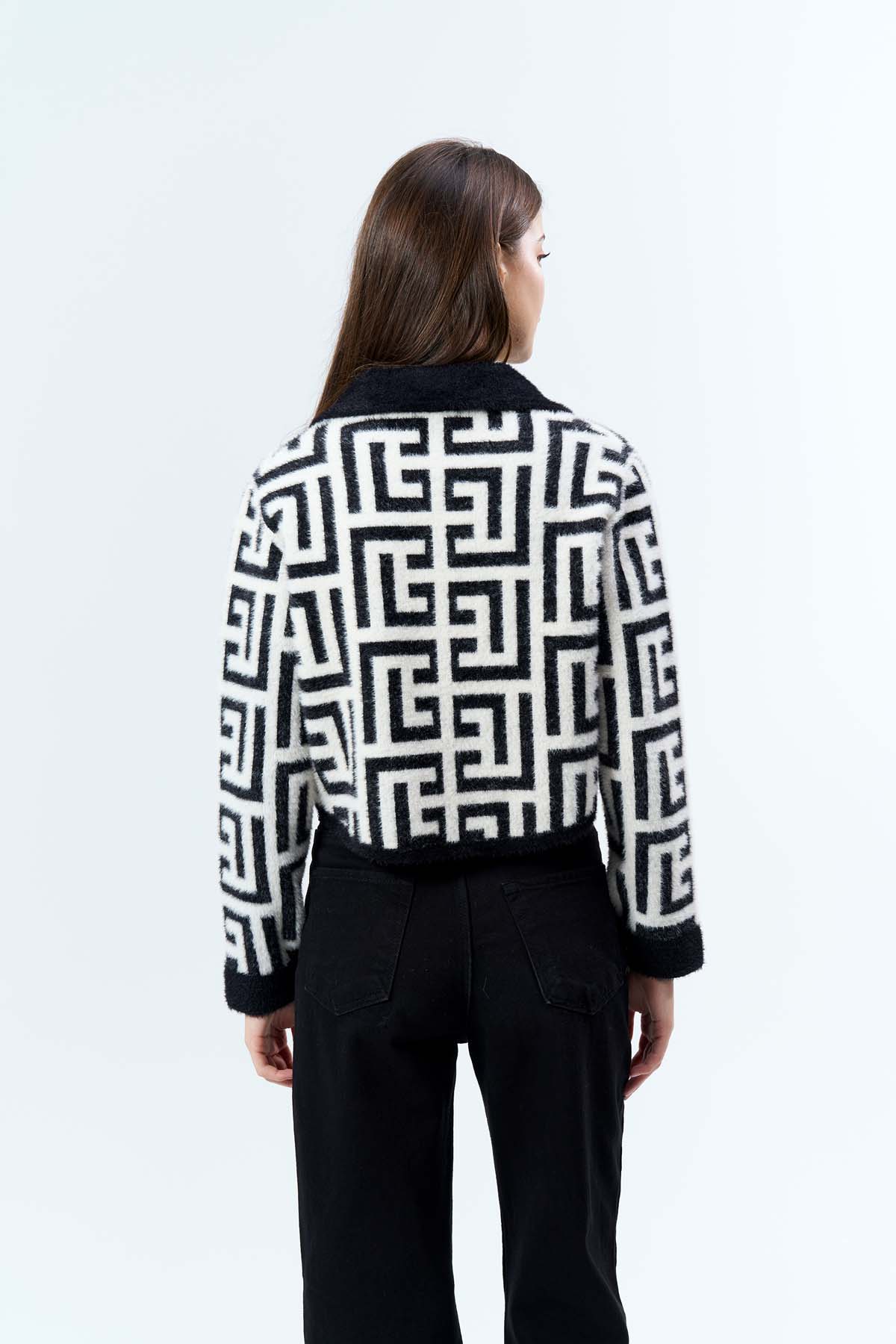 Angora Geometrik Desenli Mont