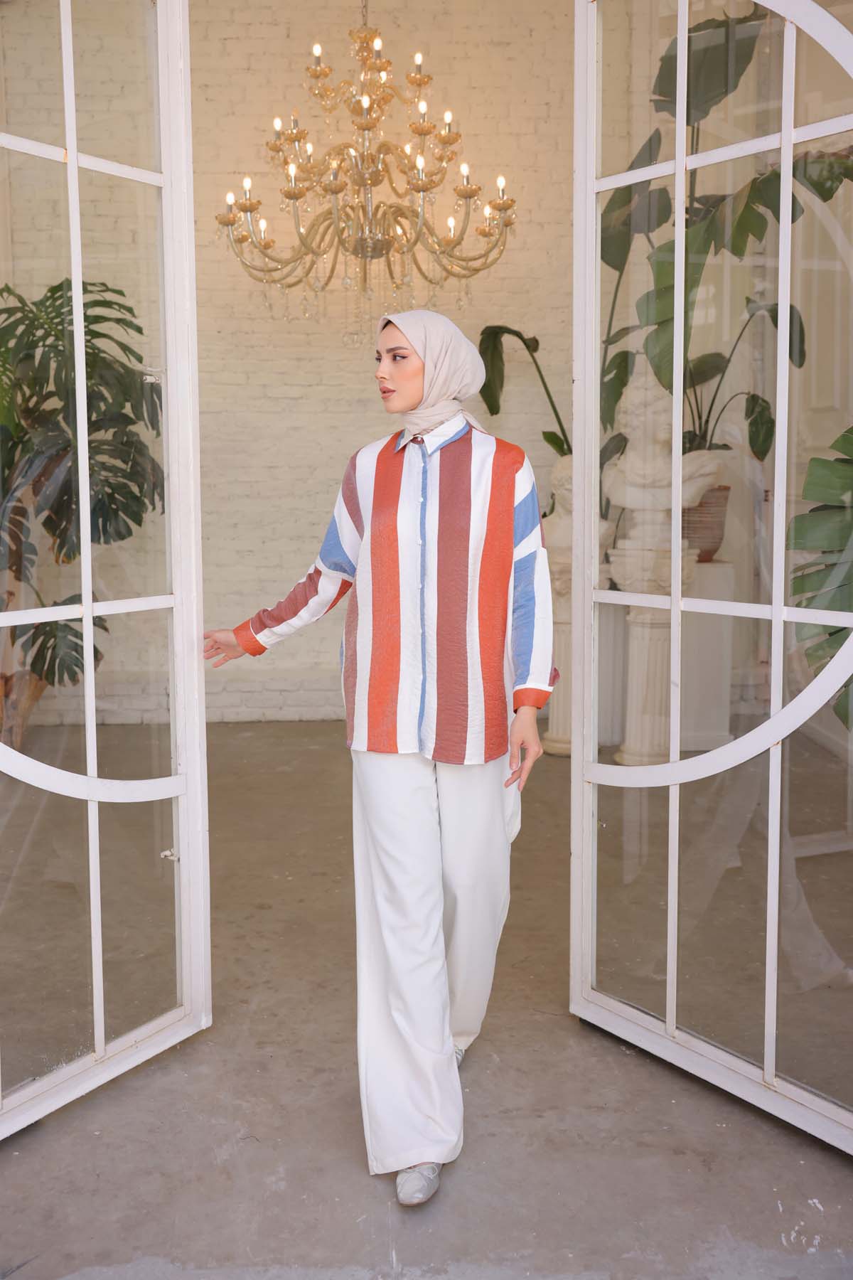 Renkli  Çizgili Gömlek