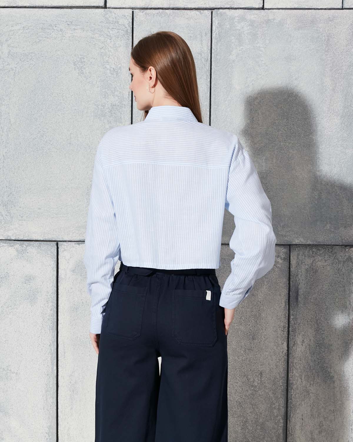 Çizgili Pamuk Gömlek