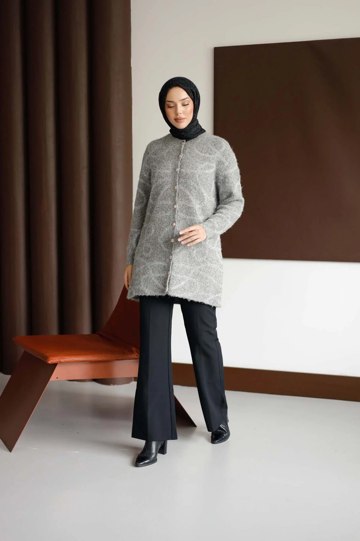 Oslo Düğmeli Pullu Uzun Ceket