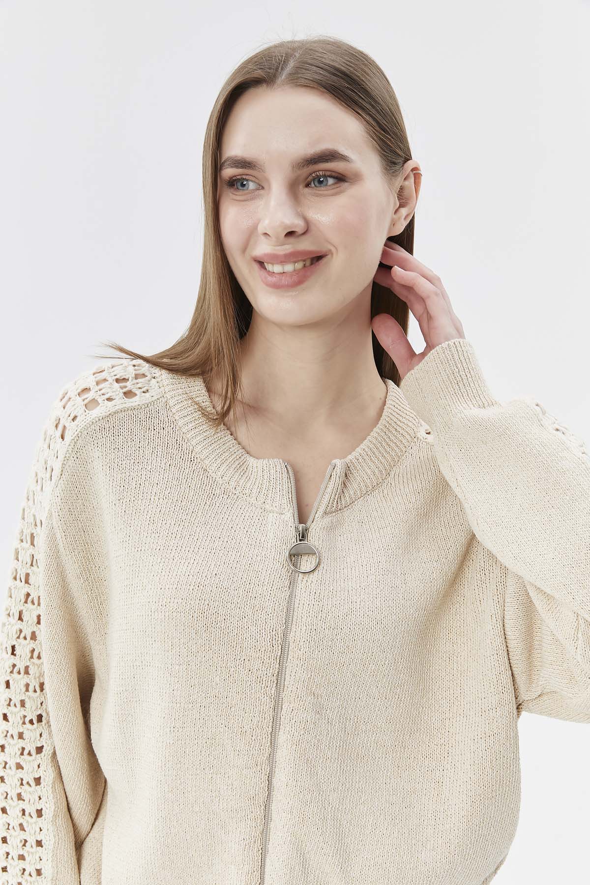 Kolları Delikli İtalyan Kol Hırka