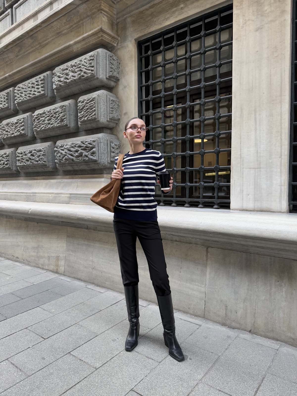 Korspan Çizgili  Simit Yaka  Basic  Kazak