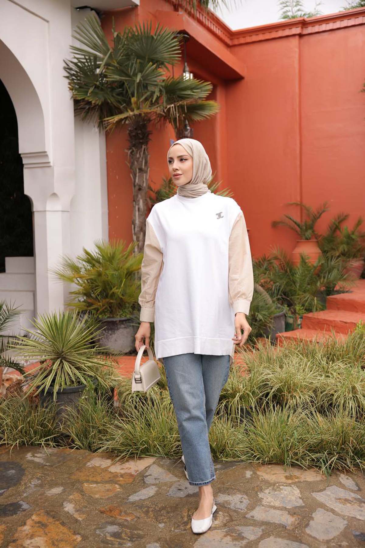 Merserize Kumaş Detaylı Tunik