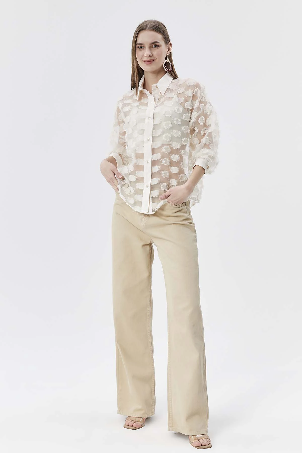 Kesmeli Organze Gömlek