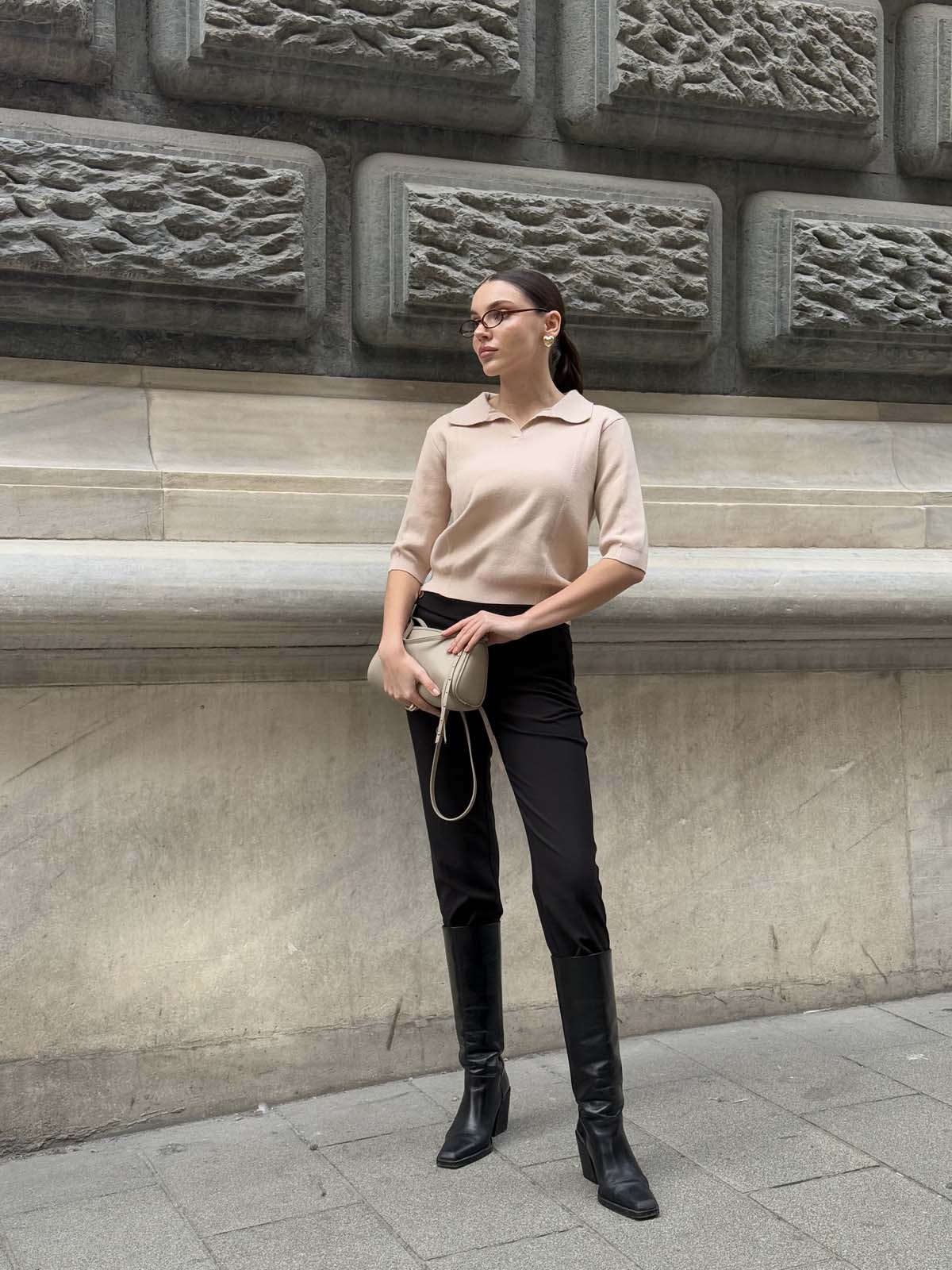 Kısa Kollu Gömlek Yaka Kazak