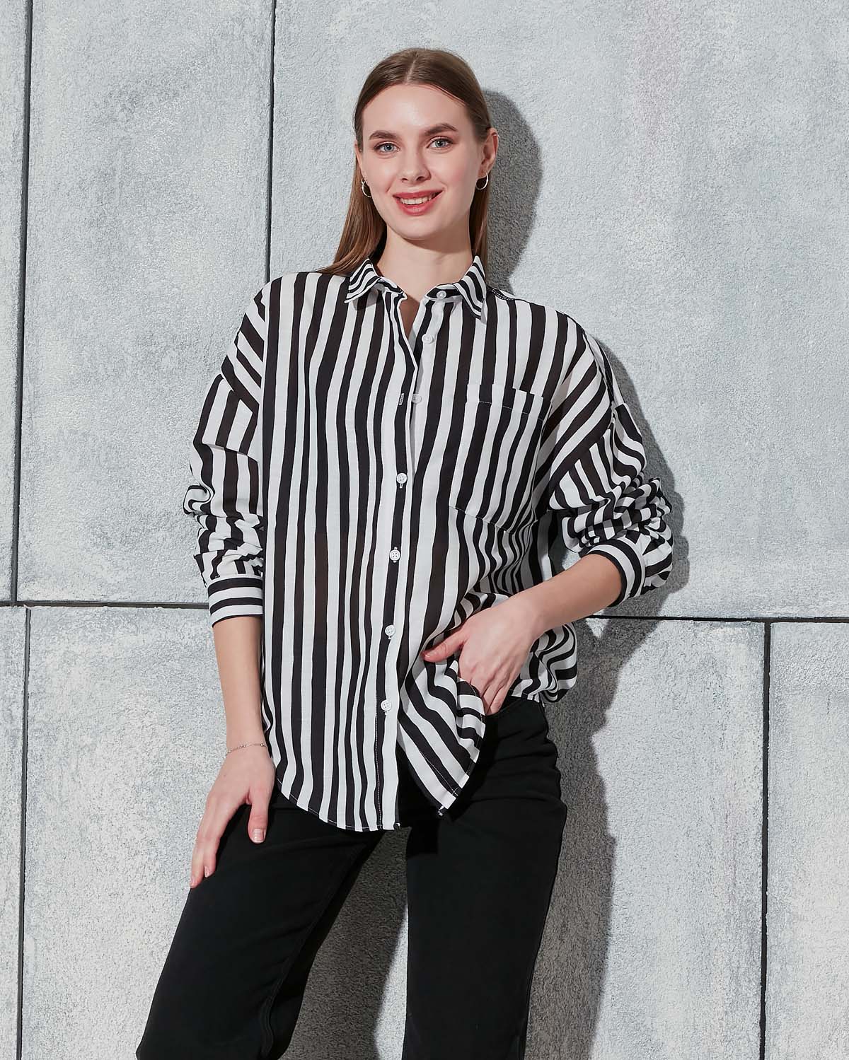 Çizgili Keten Gömlek