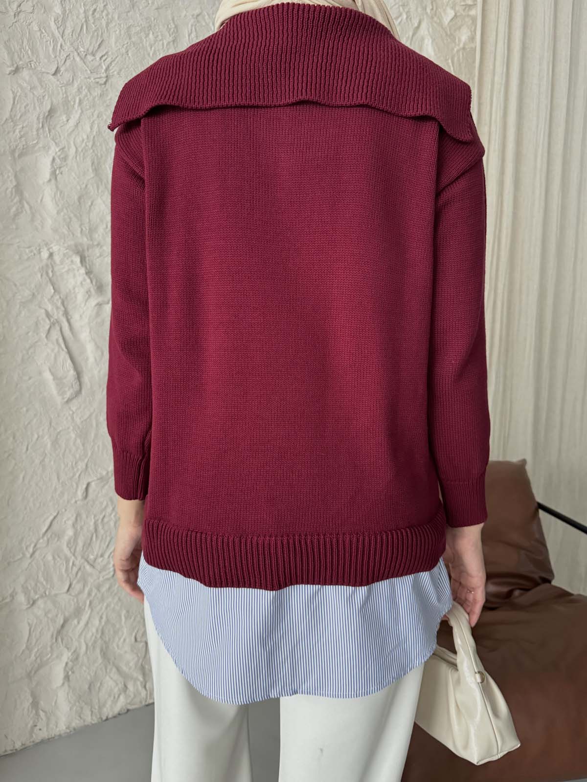 Cotonit Gömlek Yaka Poplin Garnili Tunik