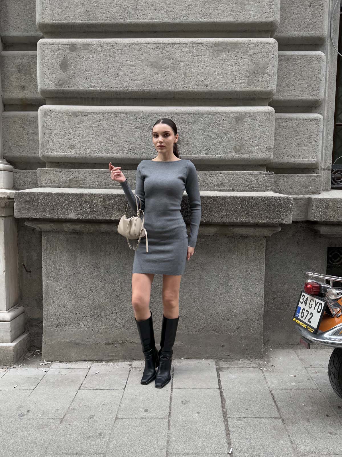 Korsman Kayık Yaka Elbise