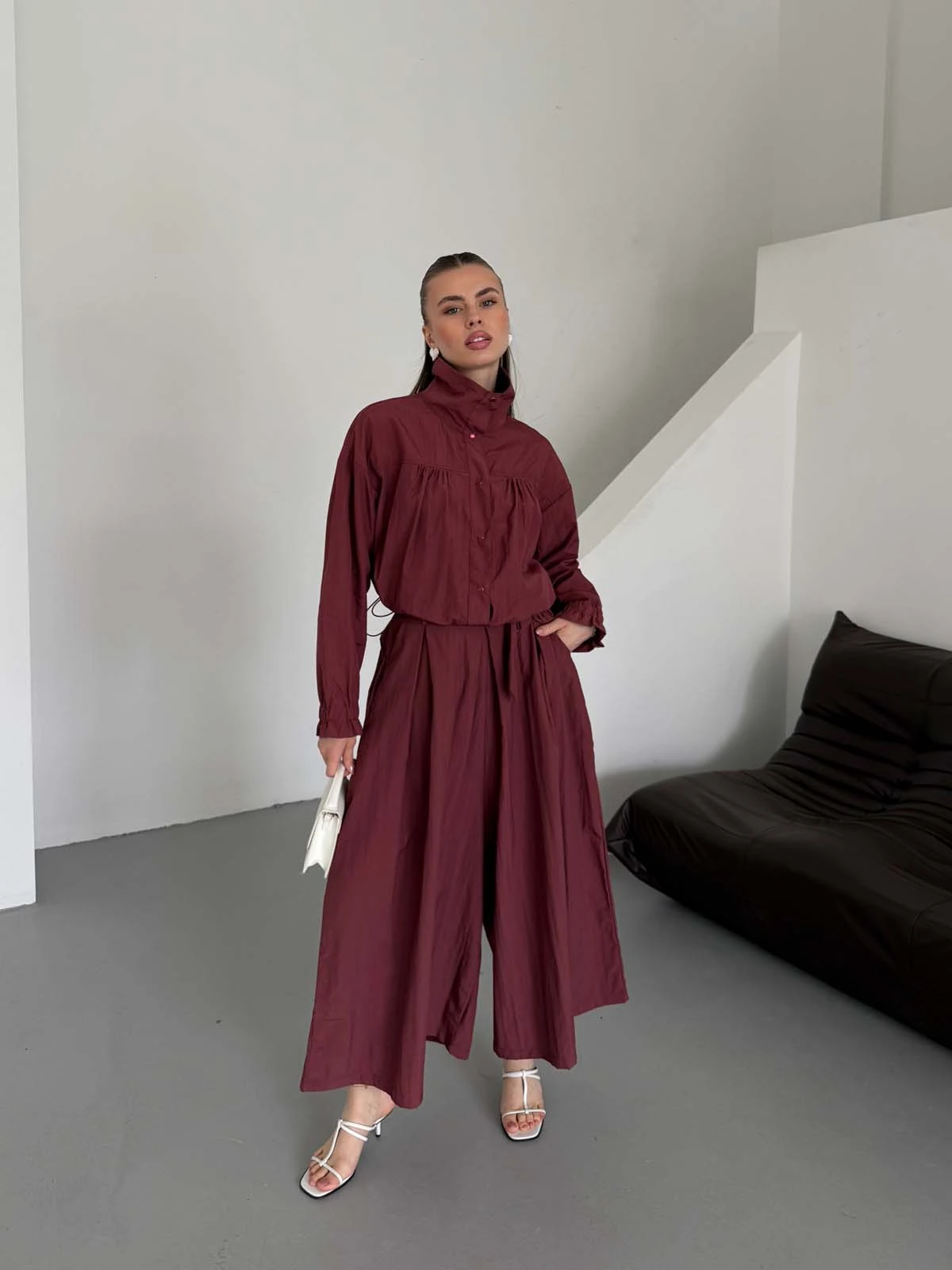 Çıtçıtlı  Büzgülü Kısa Mont