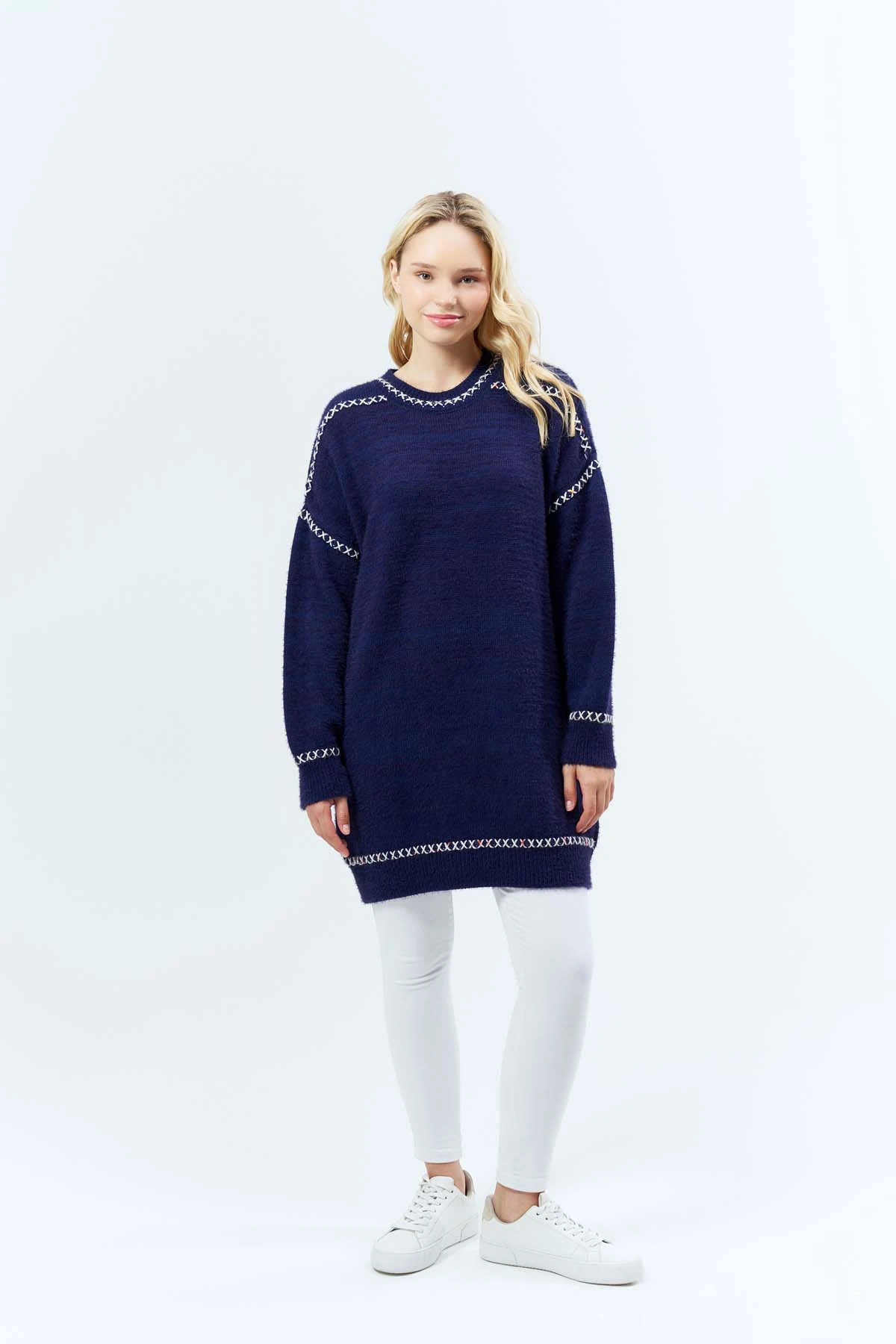 Kotonit Zikzak Desenli Tunik