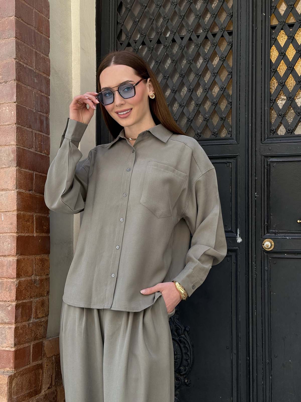 Cepli Düğmeli  Uzun Kolu   Gömlek