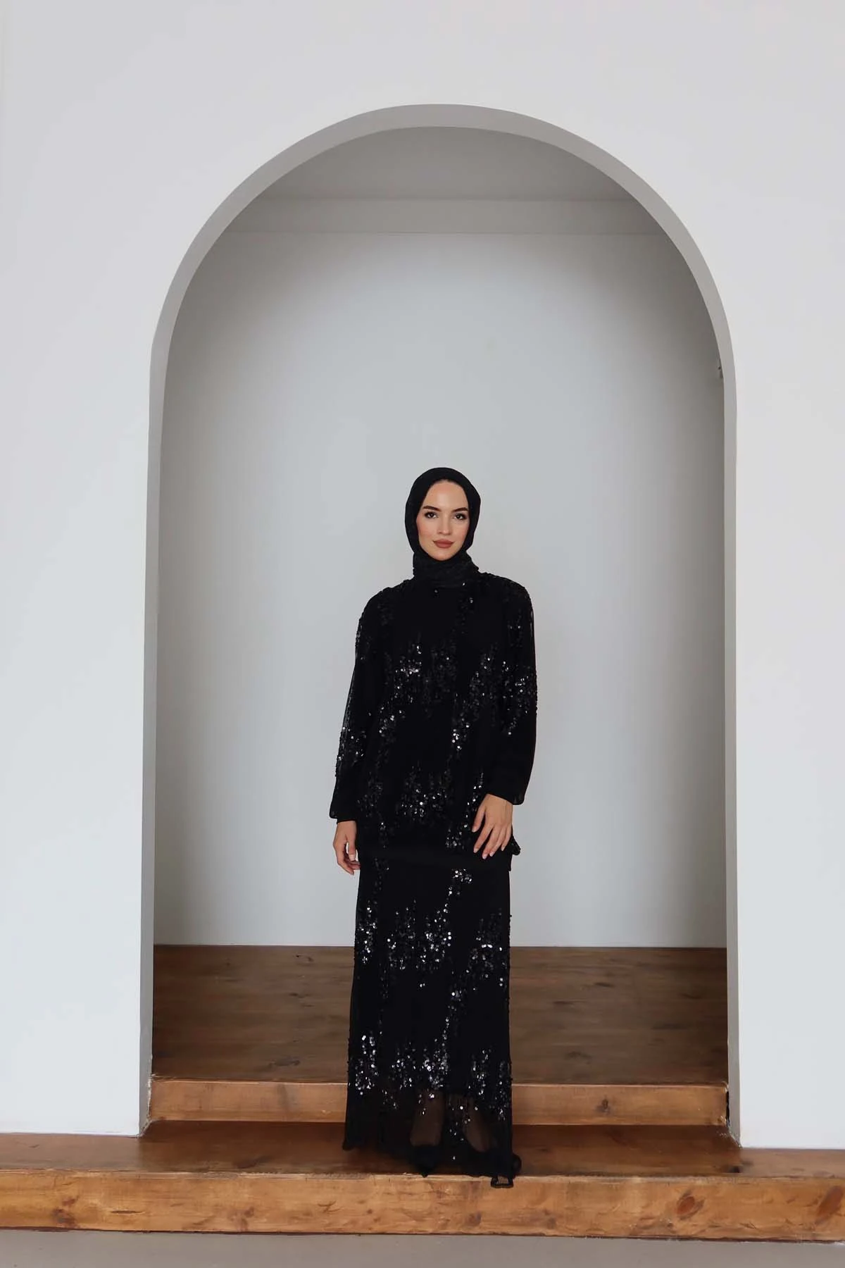 Pullu Tüllü  Uzun Tunik