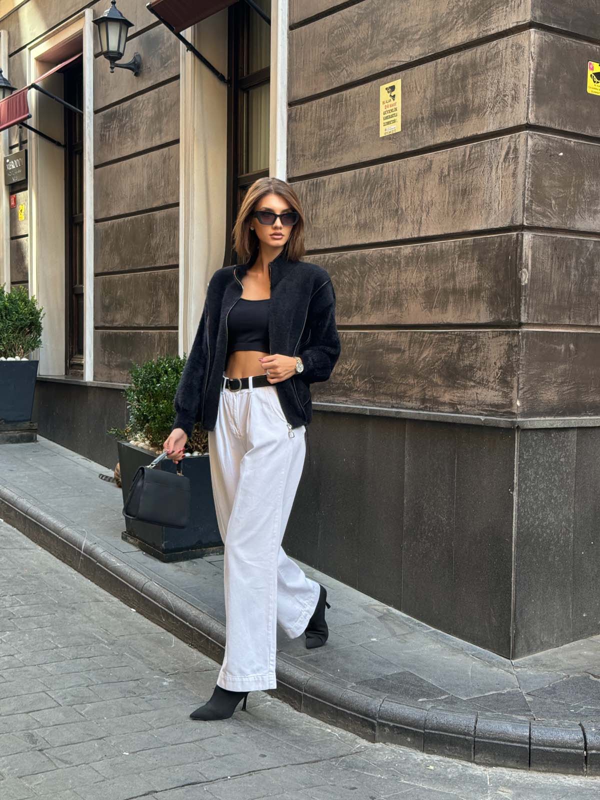 Angora Fermuarlı YarımBalıkcı Hırka