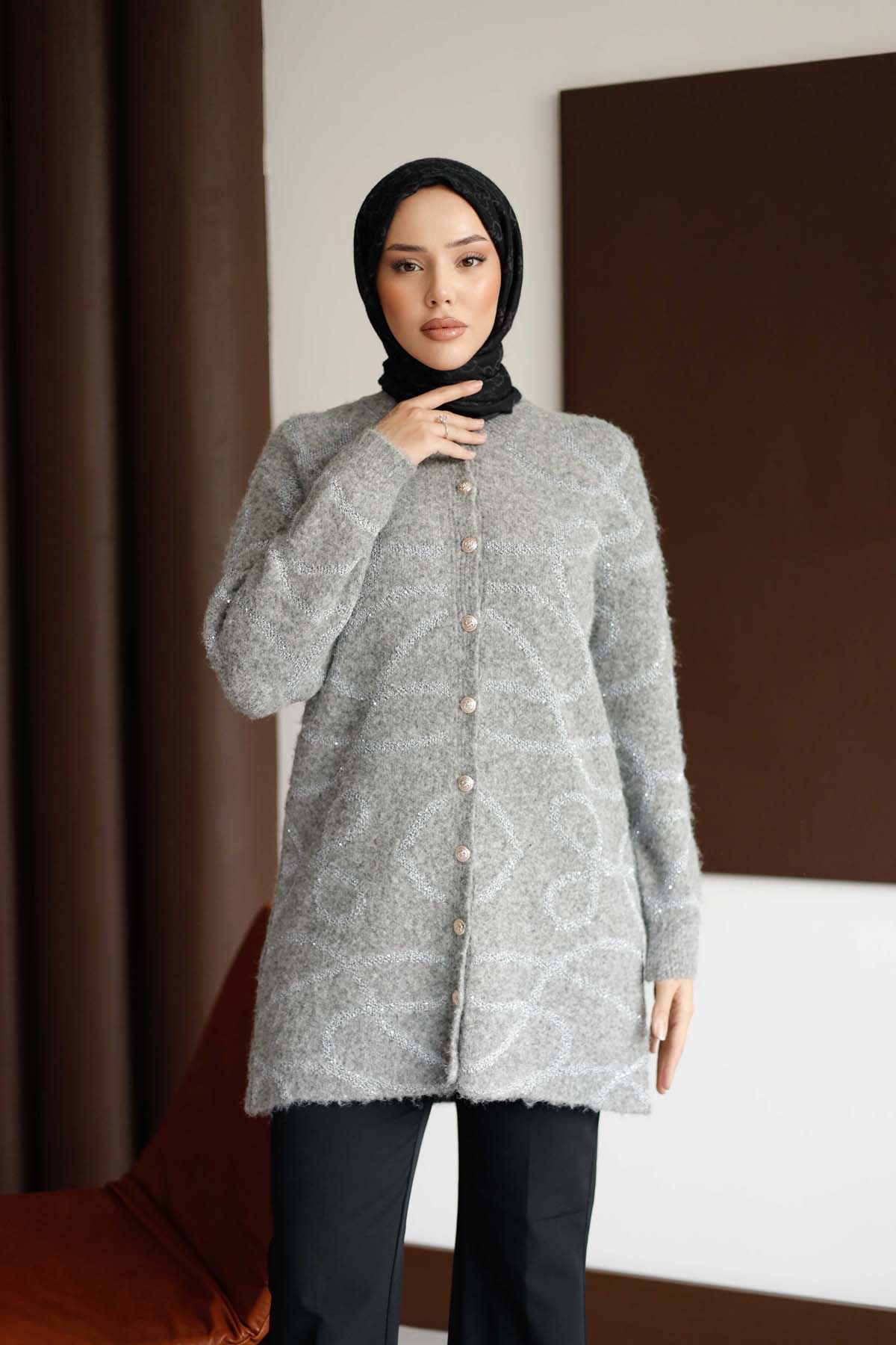 Oslo Düğmeli Pullu Uzun Ceket