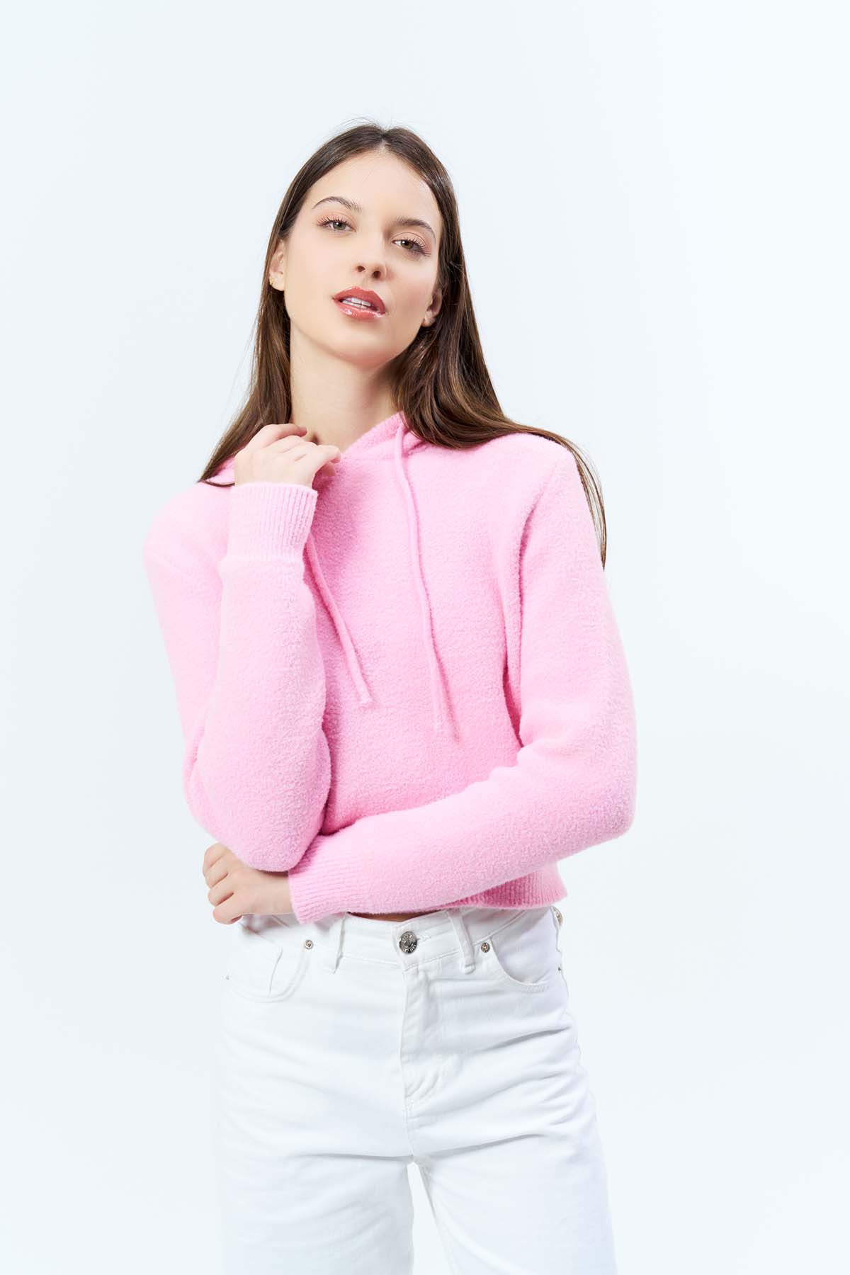 Angora Kapüşonlu Kazak